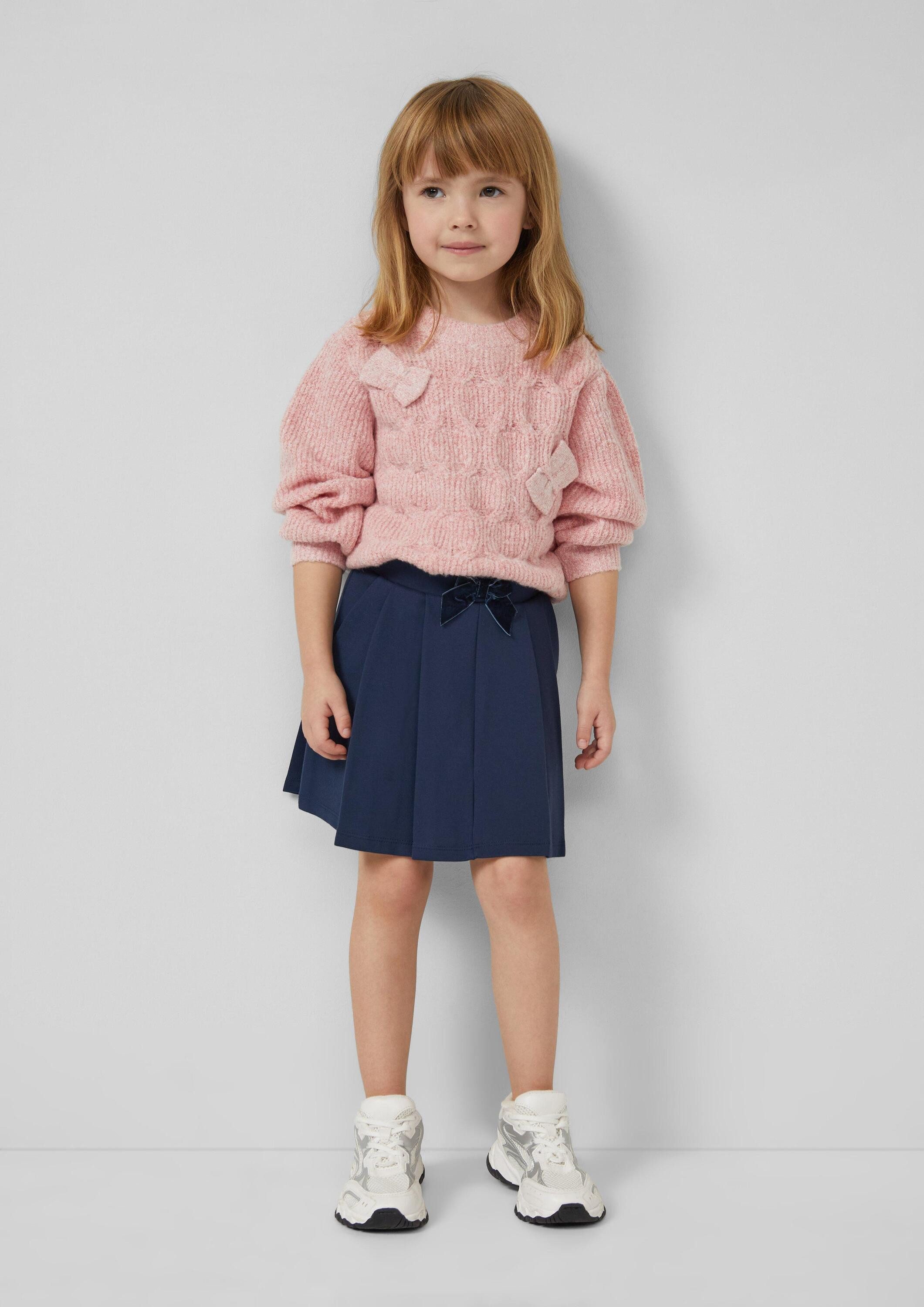 s.Oliver Longpullover Strickpullover Flauschiger Strickpullover mit Schleifen