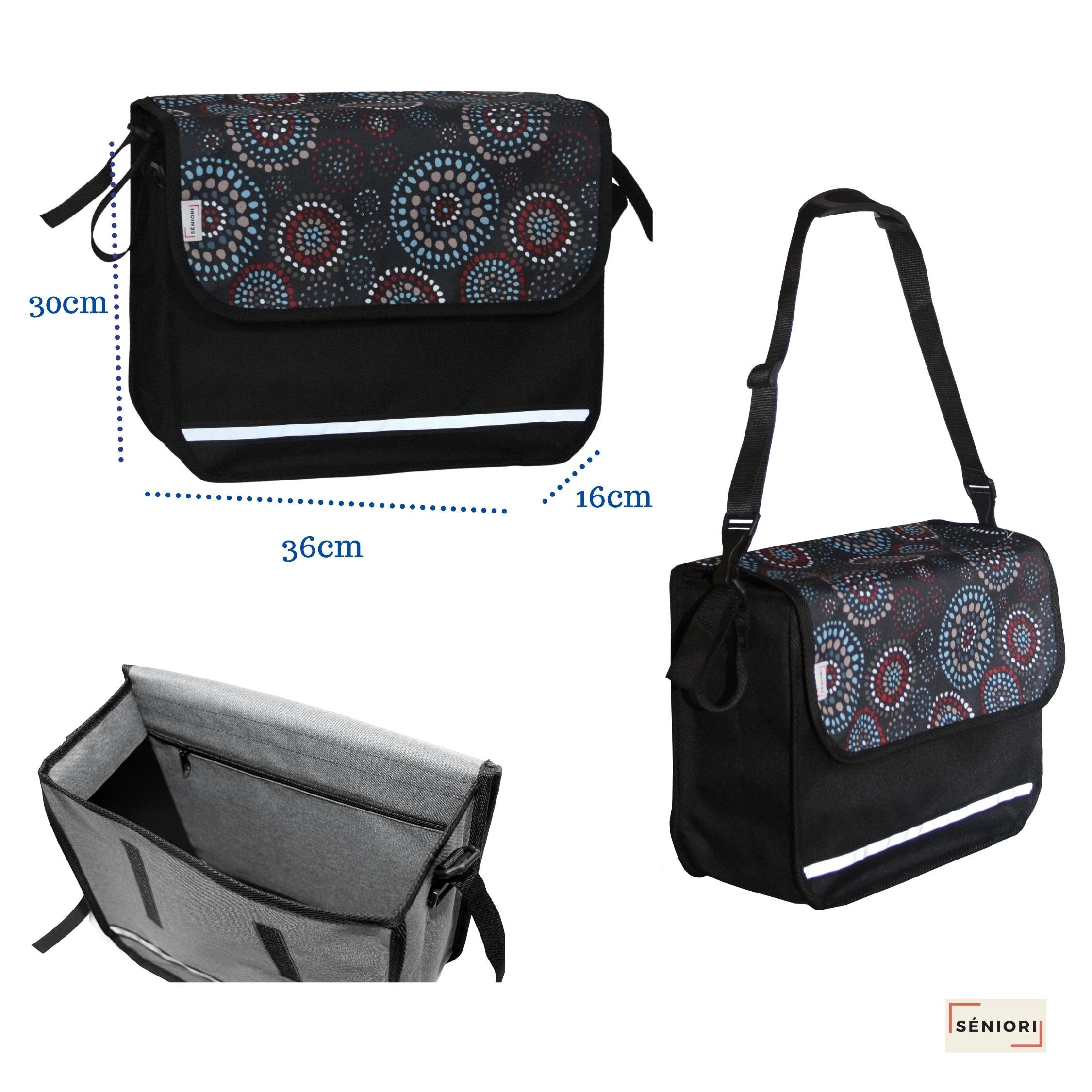 Seniori Aufbewahrungstasche SENIORI Rollator / Rollstuhl Tasche Rollatortasche Rollstuhltasche, 1F. Kreise - Flex – Bild 4 von 5
