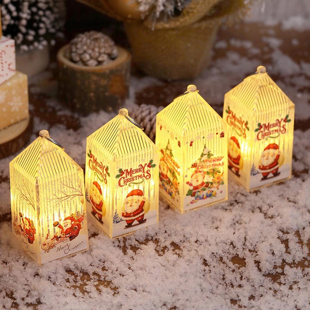 Rosnek LED Dekolicht Mini Hängelaterne, Deko, Garten Weihnachtsbaum Tisch Kristall batterie, Acryl Warmweiß, für