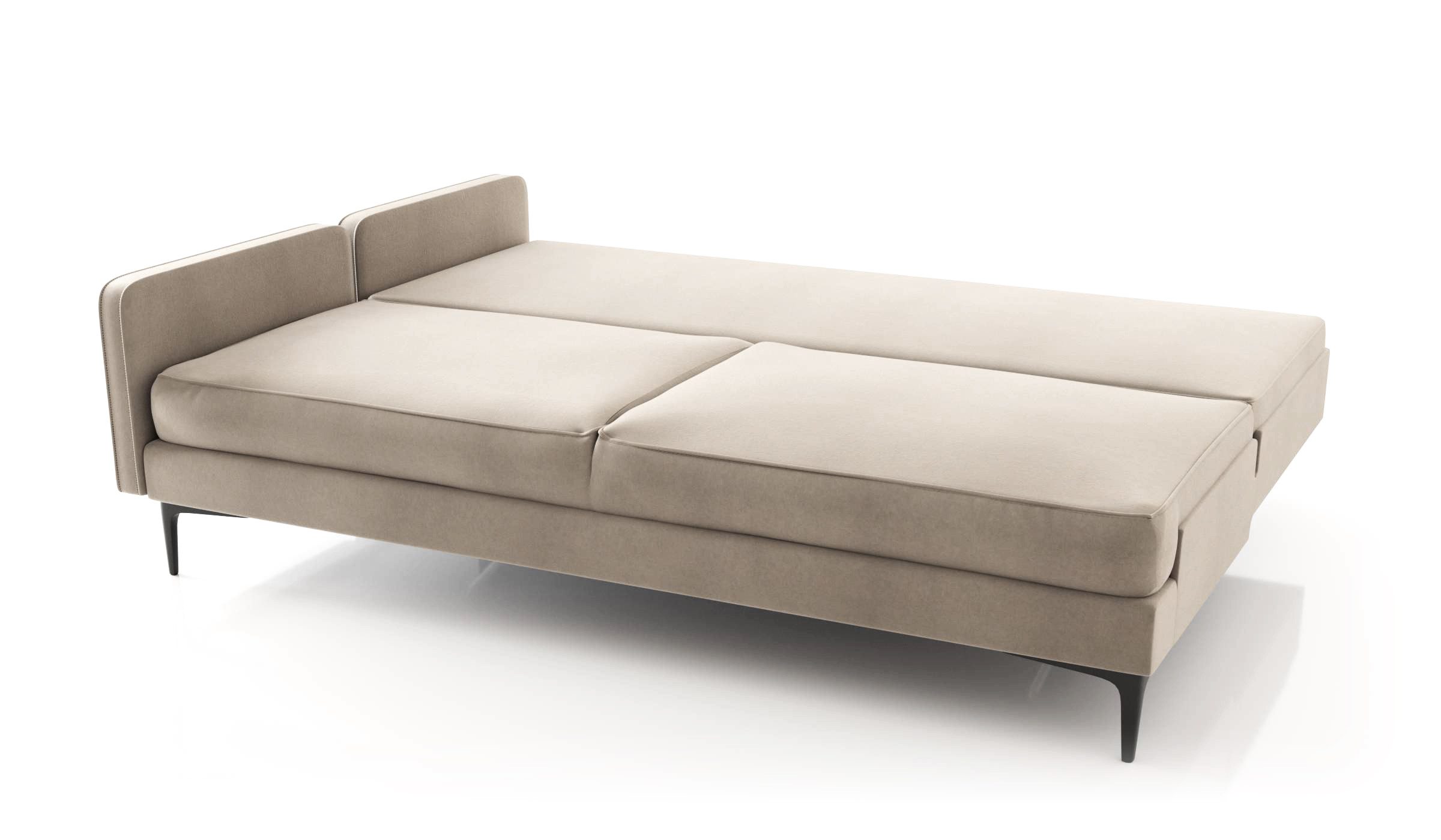 Hygger Möbelhaus Schlafsofa Magic, Bettfunktion, Bettkasten, Taschenfederkern & flexible Armlehnen, Liegefläche: 155 × 206 cm, filigrane Metallfüße (15 cm) und, kostenlose Lieferung inkl. Montage, Hergestellt in Europa.