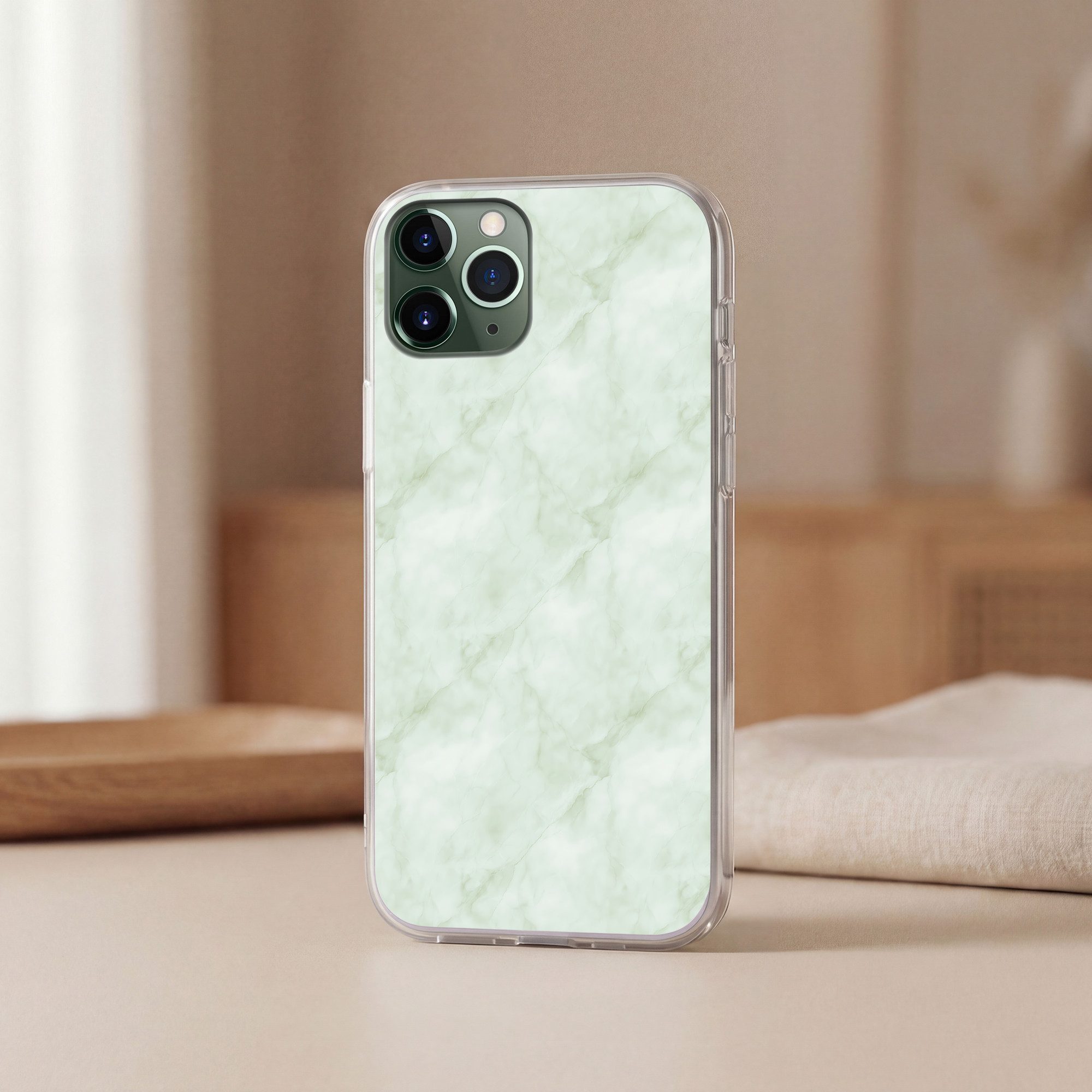 MuchoWow Handyhülle für Apple iPhone 11 Pro Grün - Marmor - Fließende Adern, Smartphone-Bumper, Print, Handy Schutzhülle Dünn