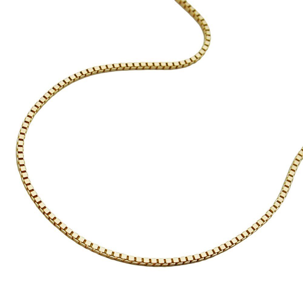 aus Schmuck Kette Halskette Gelbgold Goldkette 0,7mm Goldkette 38cm Gold Krone Venezianer Collier 375