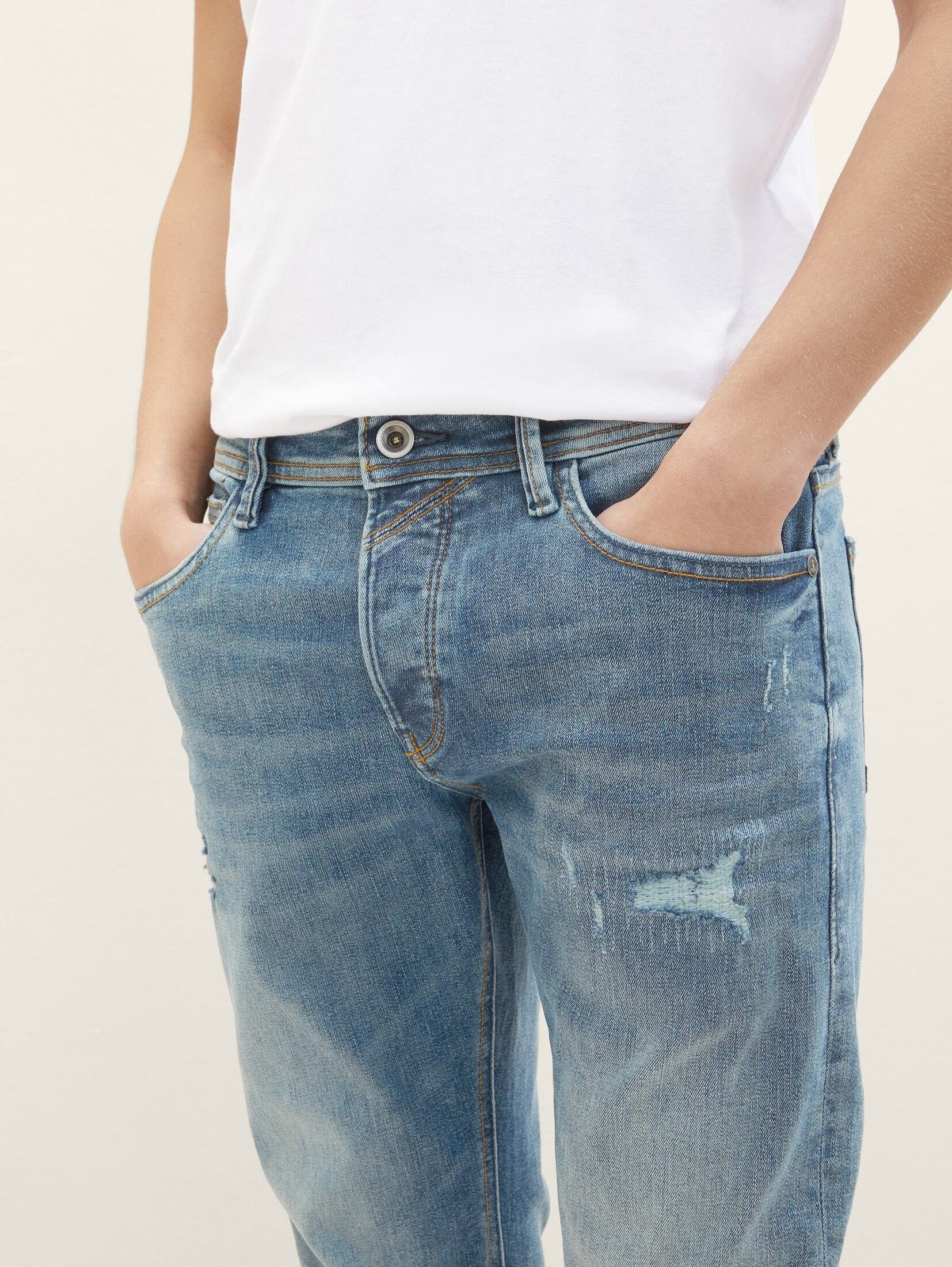 TOM TAILOR Denim Straight-Jeans Slim Tinted Denim Blue Jeans Piers