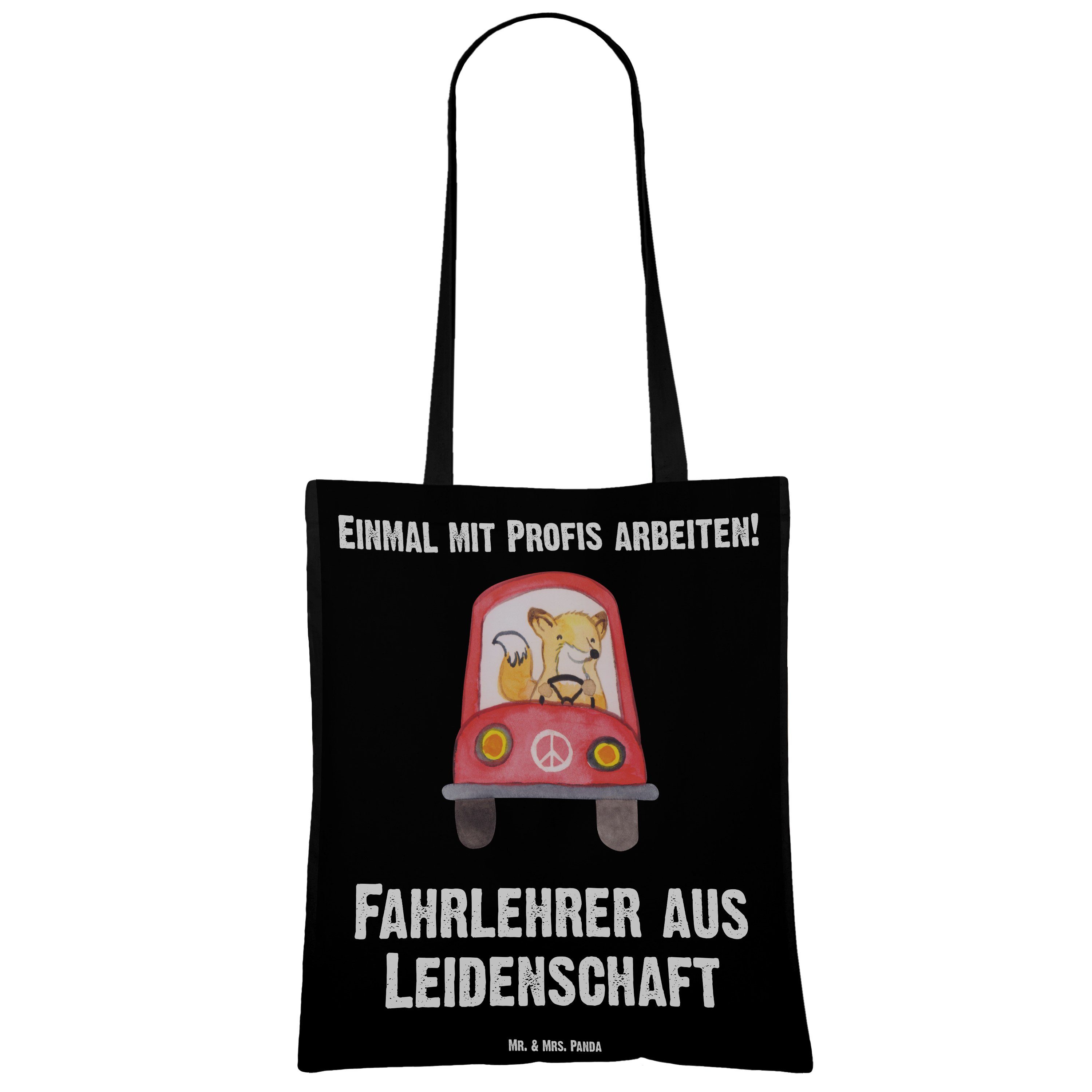 Panda (1-tlg) Schwarz Mr. Mrs. - Tragetasche Geschenk, Leidenschaft Fahrschullehrer, - Fi & aus Fahrlehrer