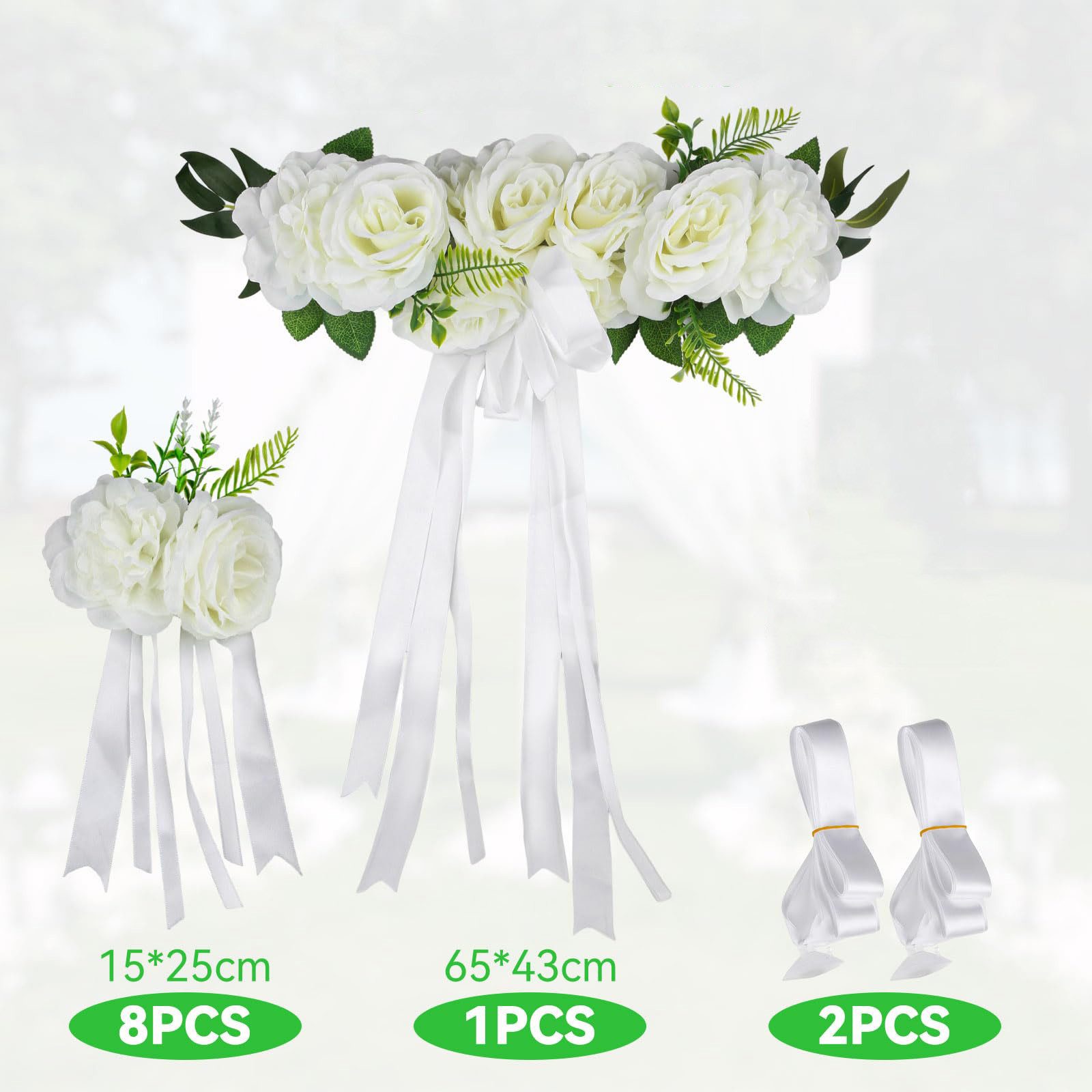 Kunstblumenstrauß Hochzeitsauto Dekoration mit Seidenblumen-Gruppen, Coonoor, Perfekte Autohochzeit Dekoration für Zeremonie und Empfang