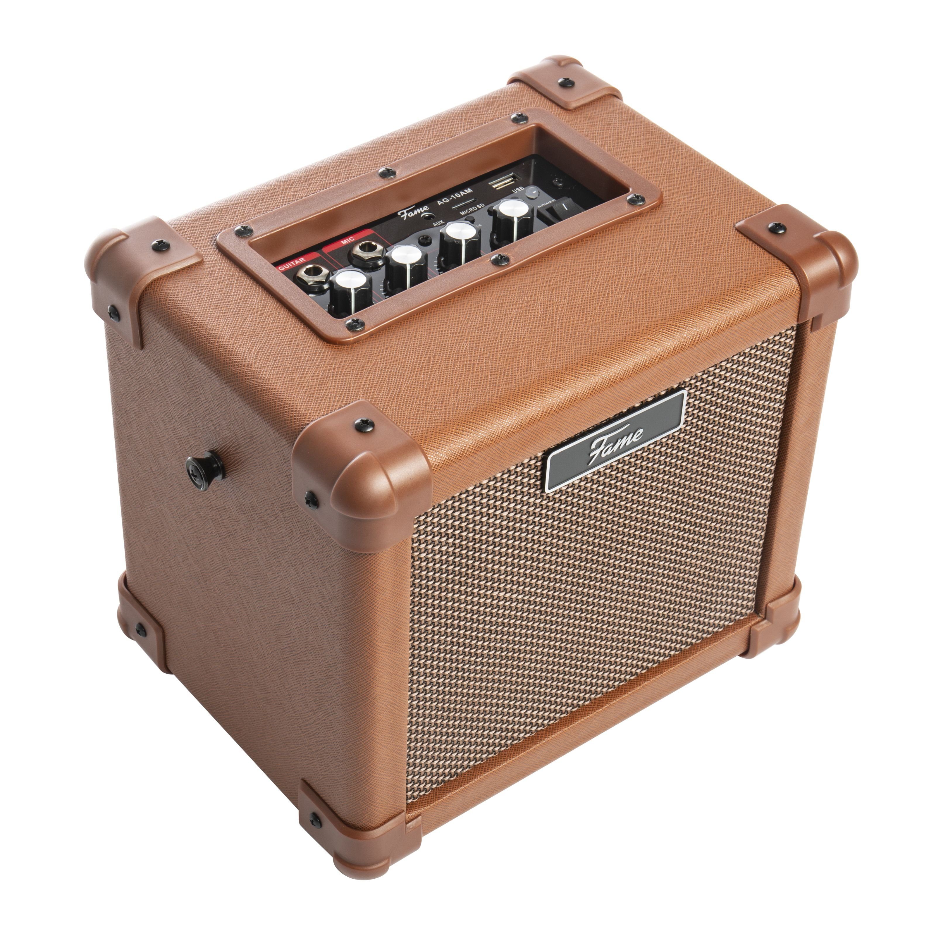 FAME Verstärker (AG-10AM Akkubetriebener Akustik-Verstärker mit 10 Watt  Leistung, 2 Kanäle für Gitarre und Gesang, MP3-Player, Recording Funktion  und Aux-Eingang) online kaufen | OTTO