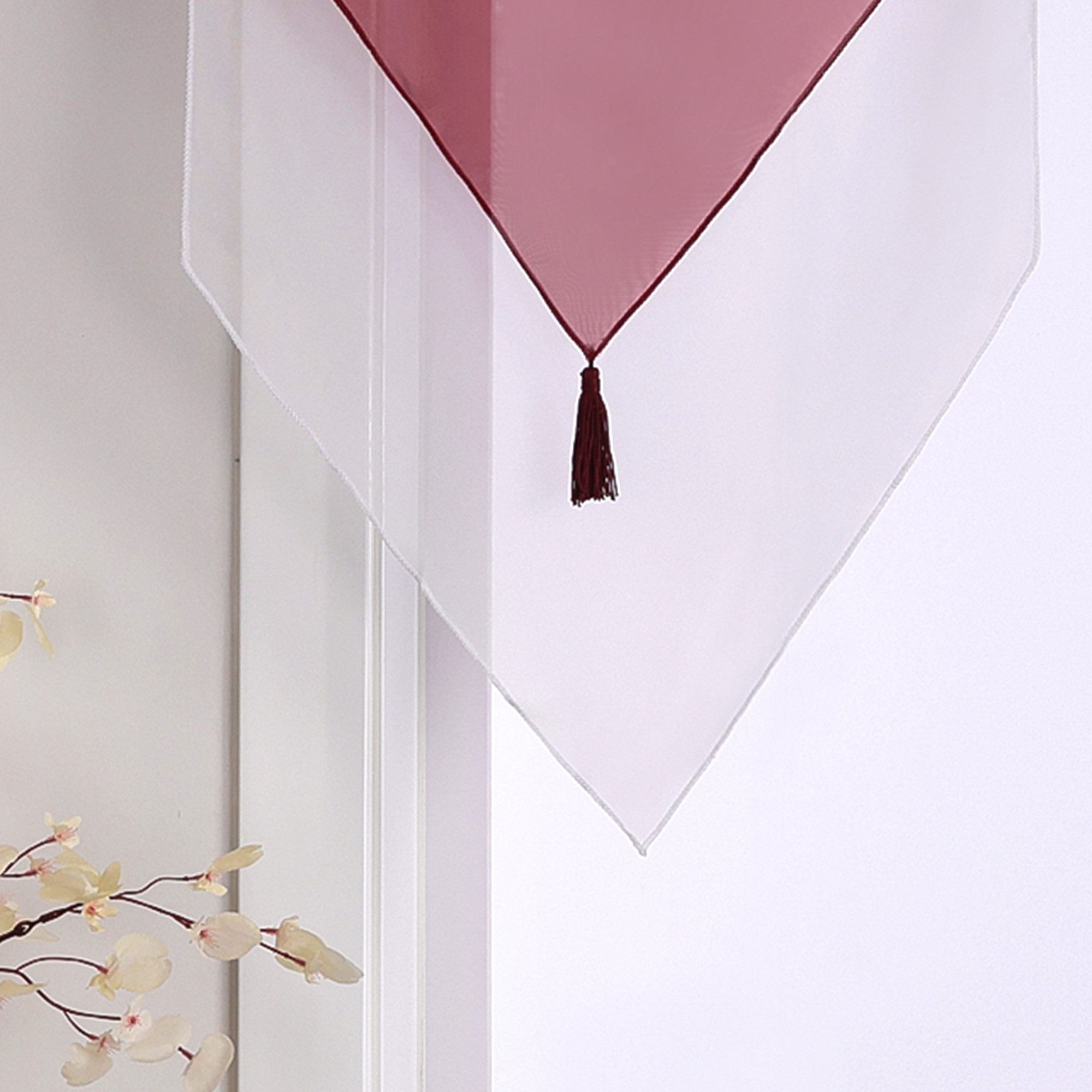 Delien Scheibengardine Lydia (2 St), Schlaufen, mit Quaste Panneaux