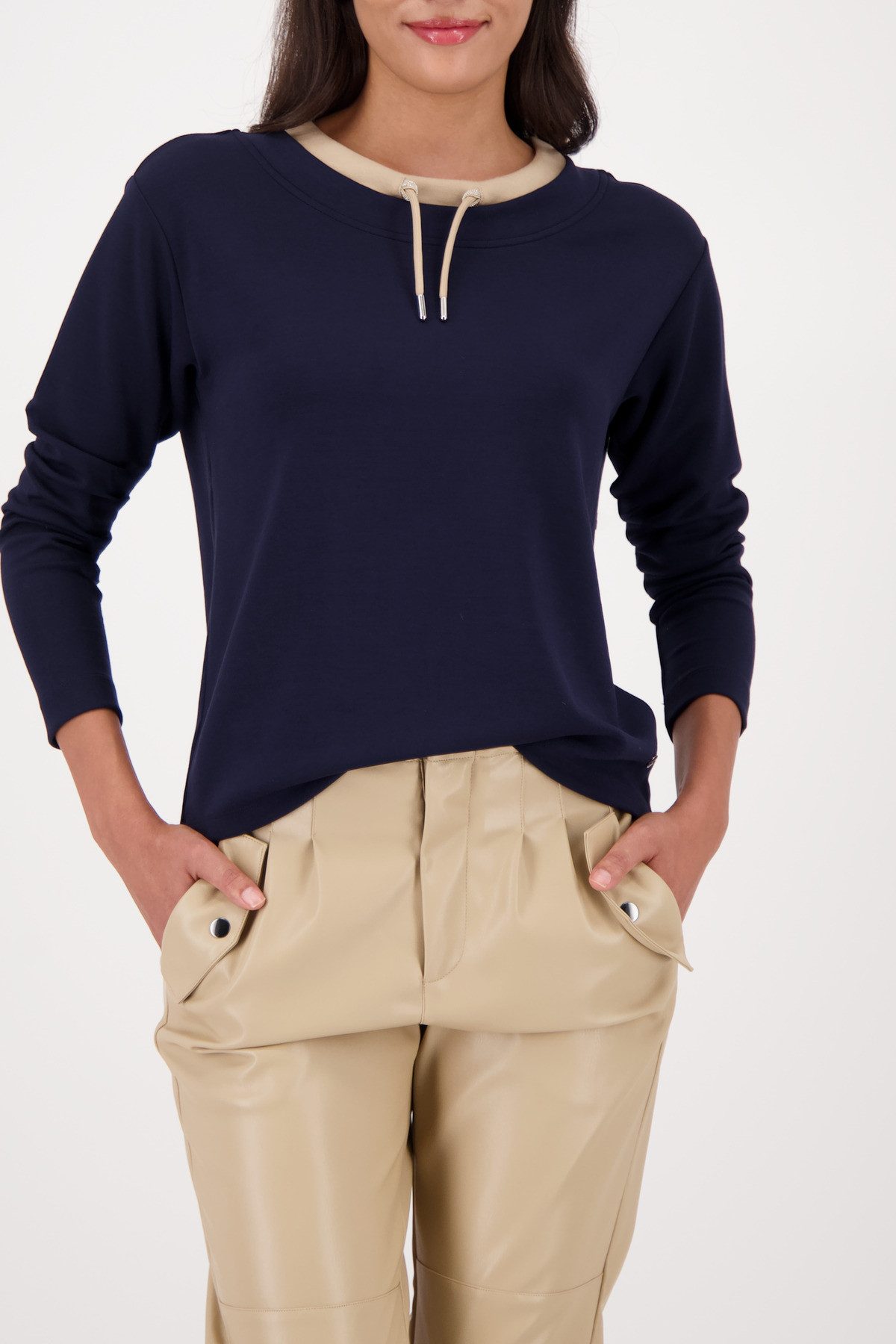 Monari Sweatshirt Sweatshirt Basic Schmuckdetail Regular fit mit Rundhalsau günstig online kaufen