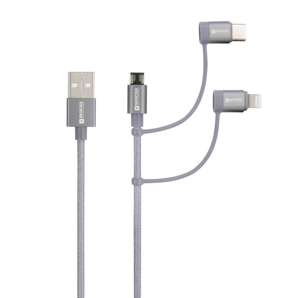 SKROSS USB Lade- und Synchronisationskabel SKCA00143-1120CN USB-Kabel, Rund, Flexibel, Stoff-Ummantelung