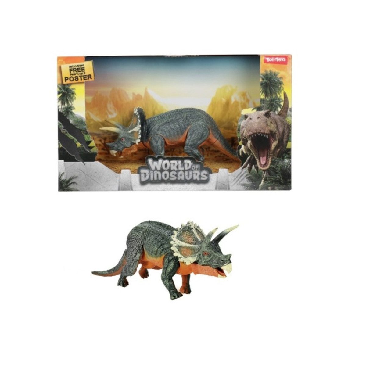 Toi-Toys Spielfigur WORLD OF DINOSAURS Dino mittel im Karton, Mittelgroßer Dinosaurier