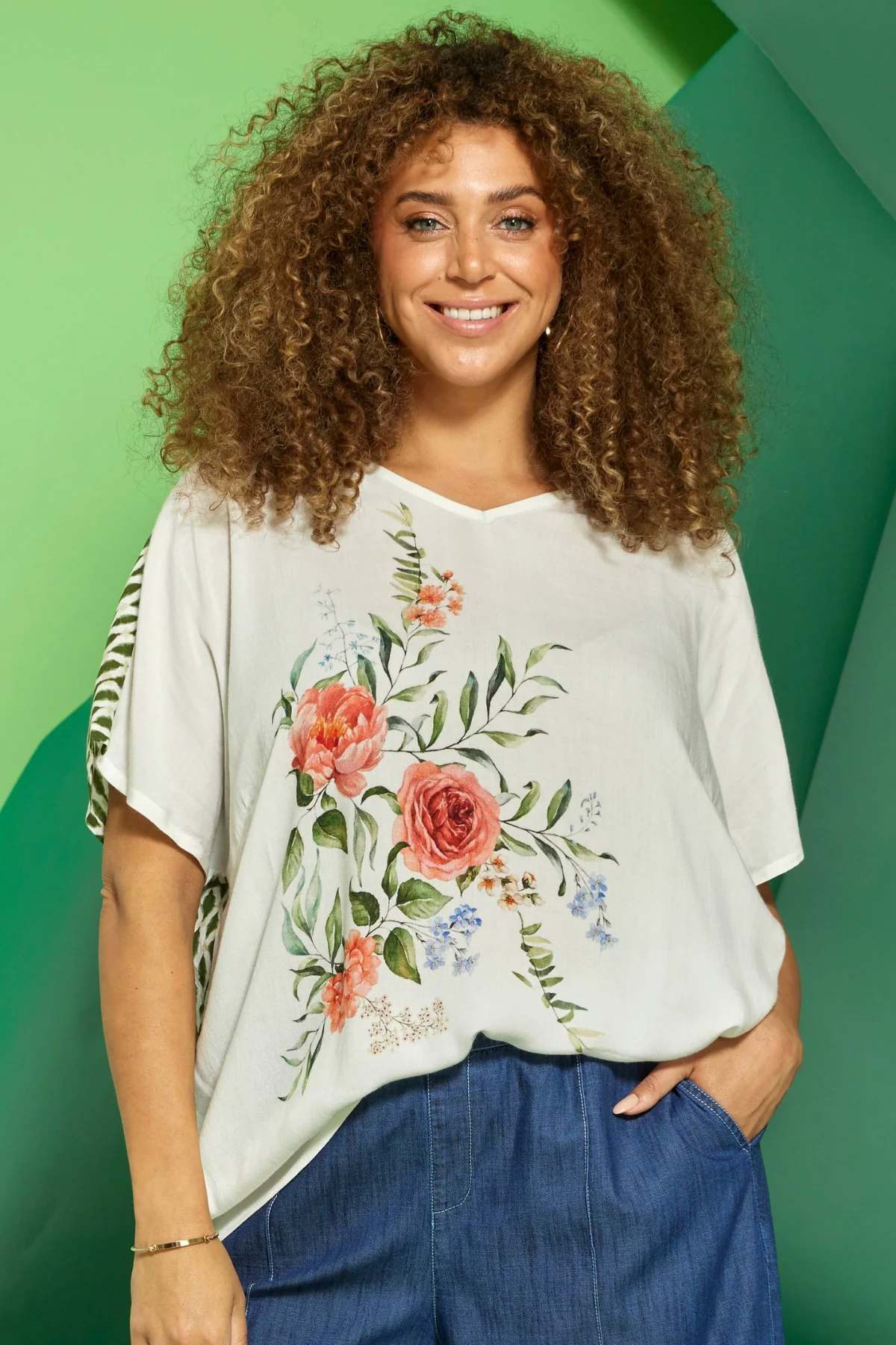 Zhenzi Print-Shirt T-Shirt Lucy Palm leaf günstig online kaufen