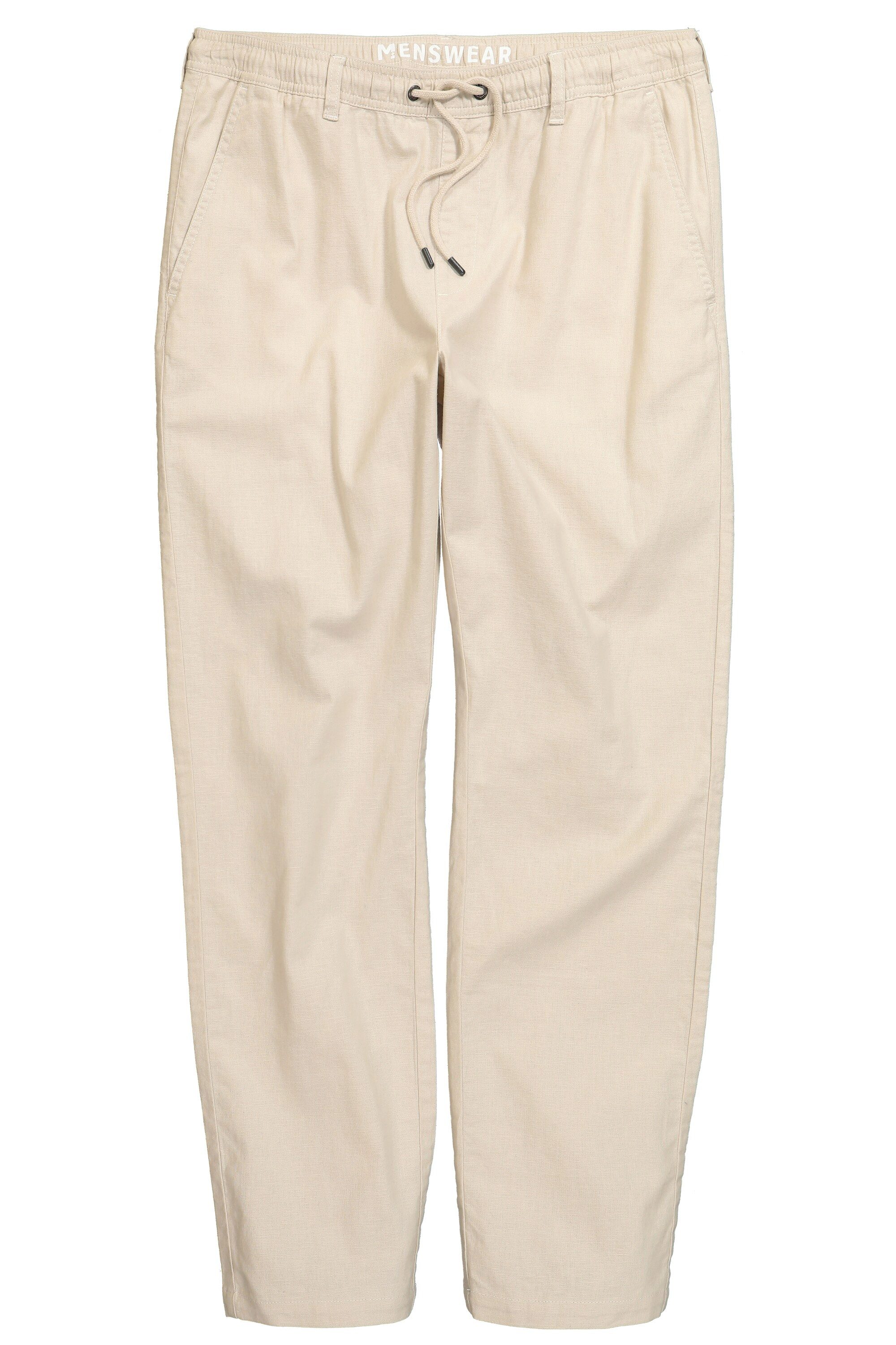 Men Plus Schlupfhose Men+ Leinenmix-Hose Relaxed Fit Elastikbund günstig online kaufen