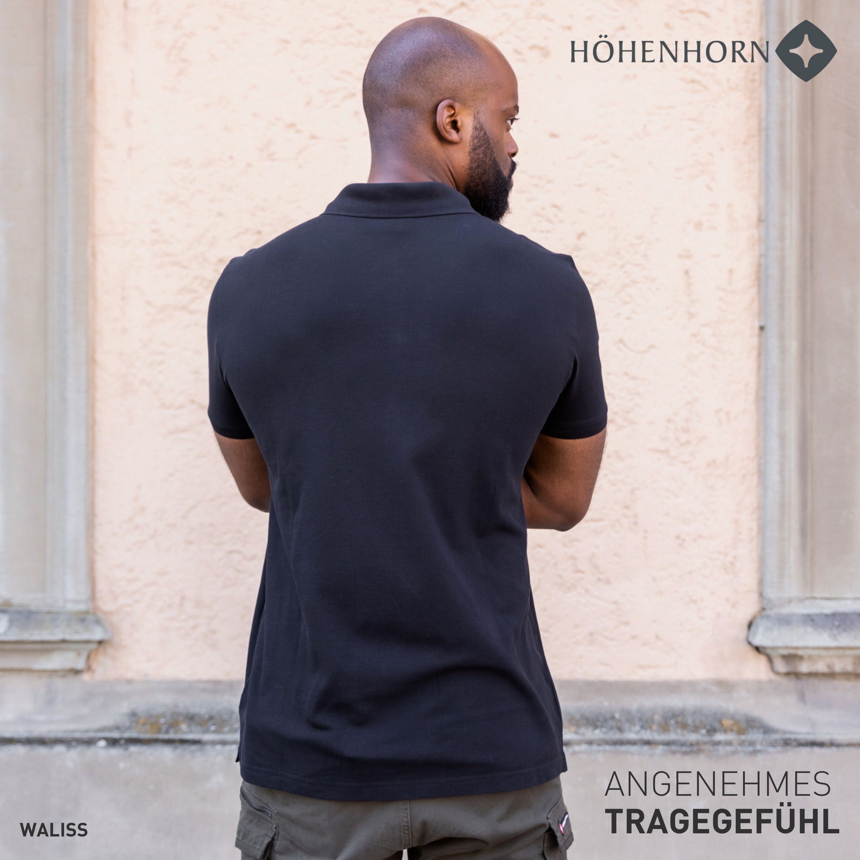 Höhenhorn Poloshirt Waliss Herren Shirt Polohemd für Männer Regular Fit aus Baumwolle Hautfreundlich, Atmungsaktiv, Pflegeleicht