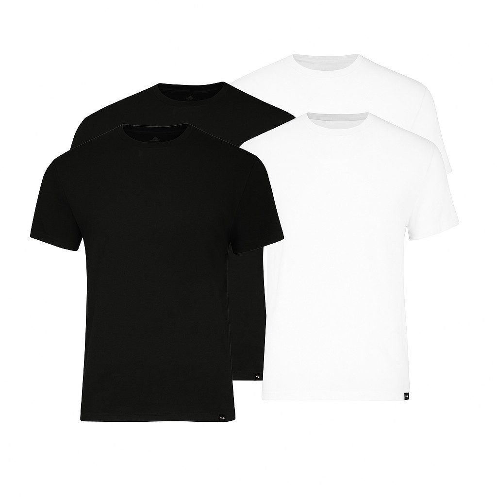 Unterhemd Puma Elements T Shirt Rundhals Unterhemd für Herren im 4er Pack