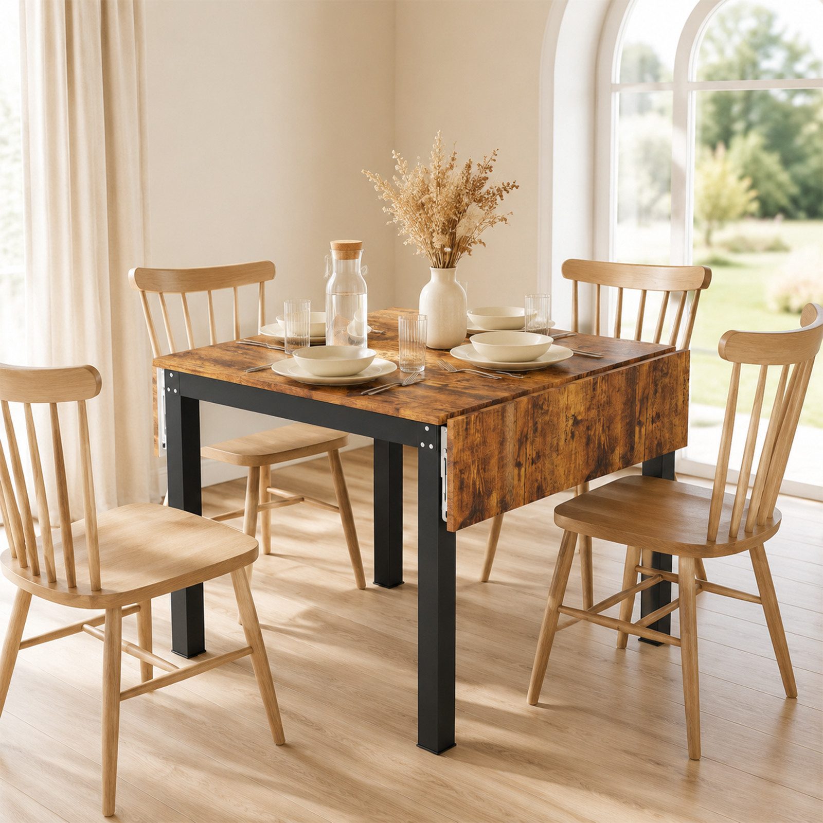 JEOBEST Esstisch Klappbarer Esstisch 120x 78cm, Küchentisch für 2-4 Personen, (1 Tisch) Für kleine Räume, Esszimmer, Küche, Höhe 75 cm – Bild 3 von 5