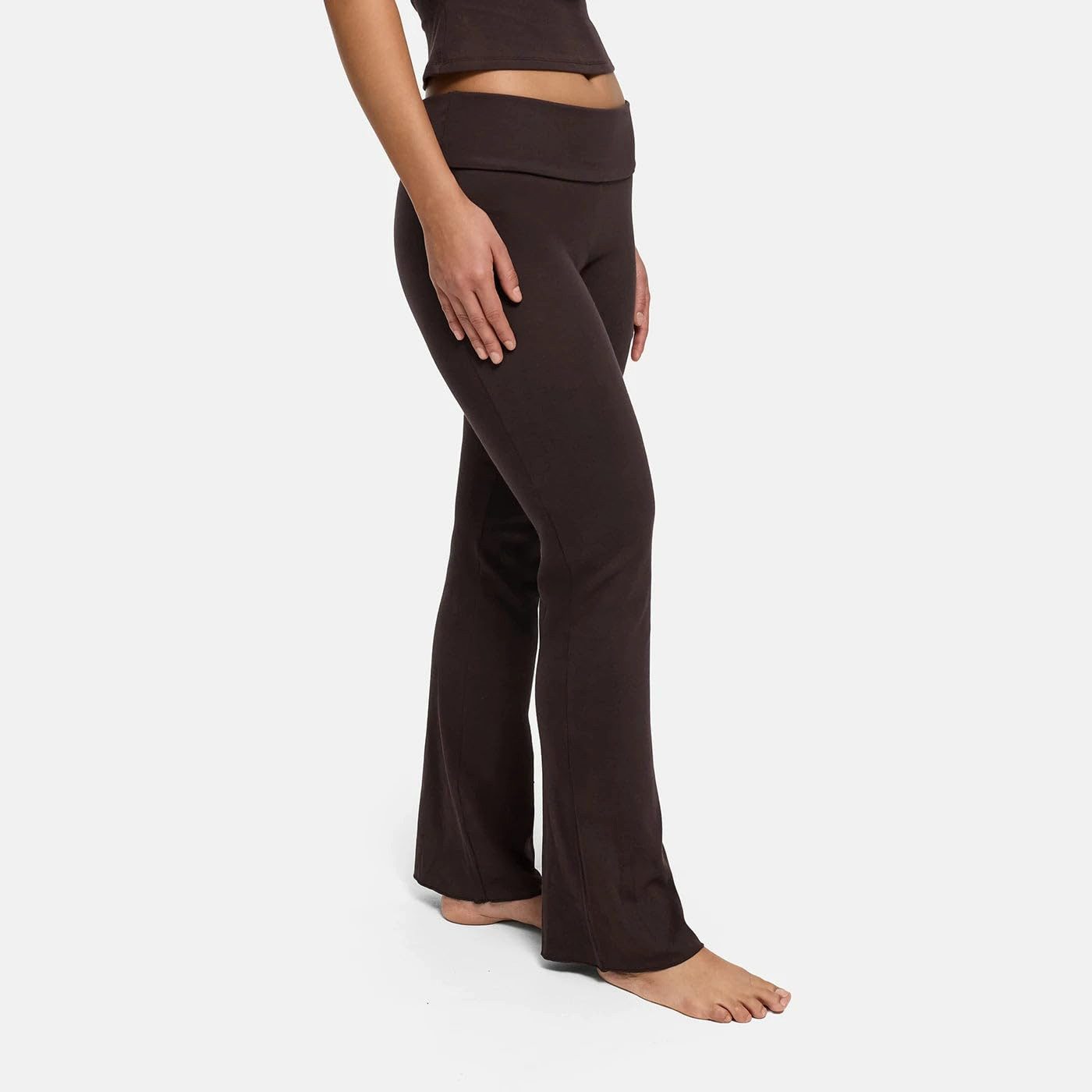 cfab by creamy fabrics Loungehose Cotton Flared Bootcut Leggings-Brown Dark günstig online kaufen