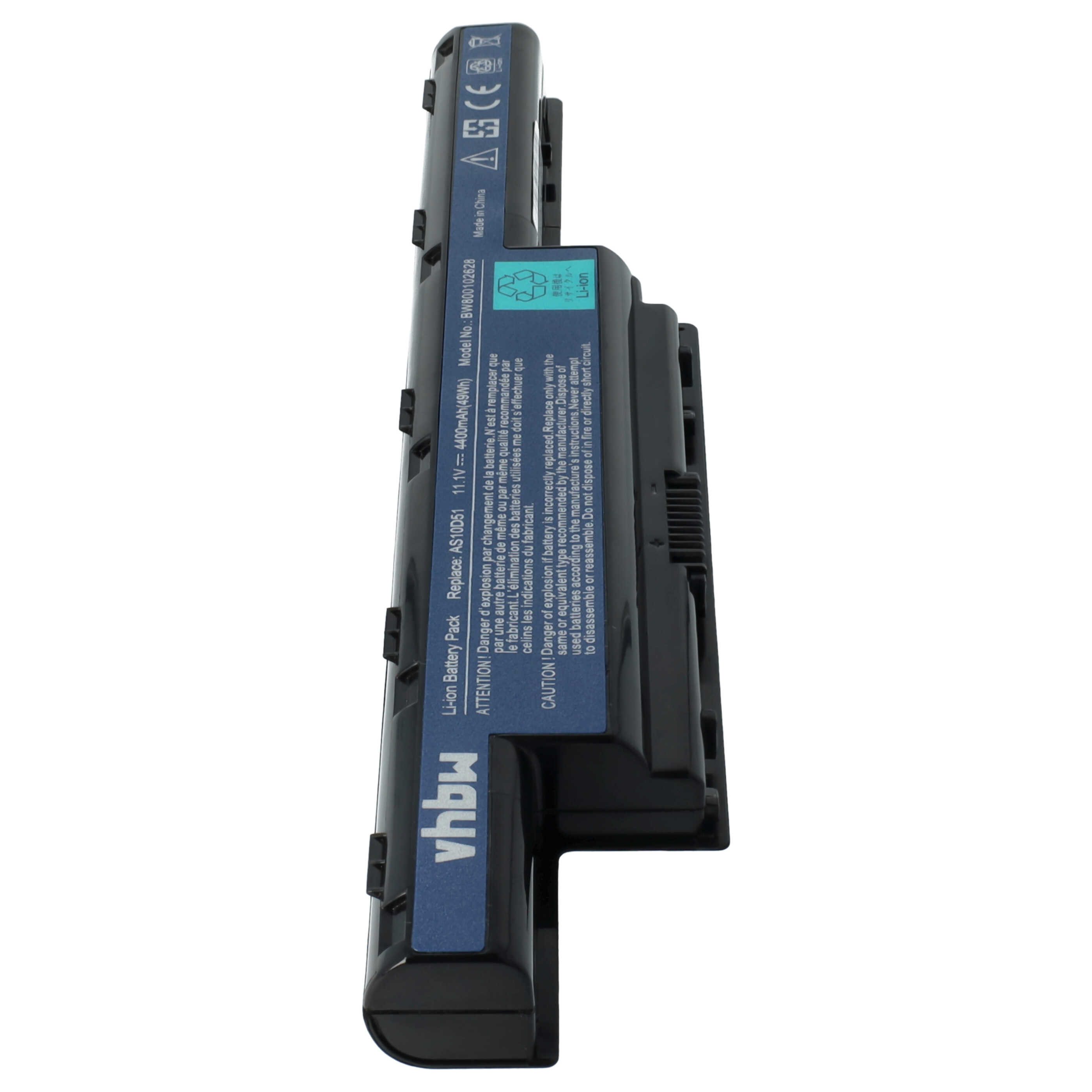 vhbw Akku passend für Acer Aspire E1-571G, E1-531G, V3-771G, V3, V3-551G, Laptop-Akku Akku Li-Ion 4400 mAh (11,1 V, 1 St), Leistungsfähiger Austausch-Akku für Notebook, Wiederaufladbar, Jede