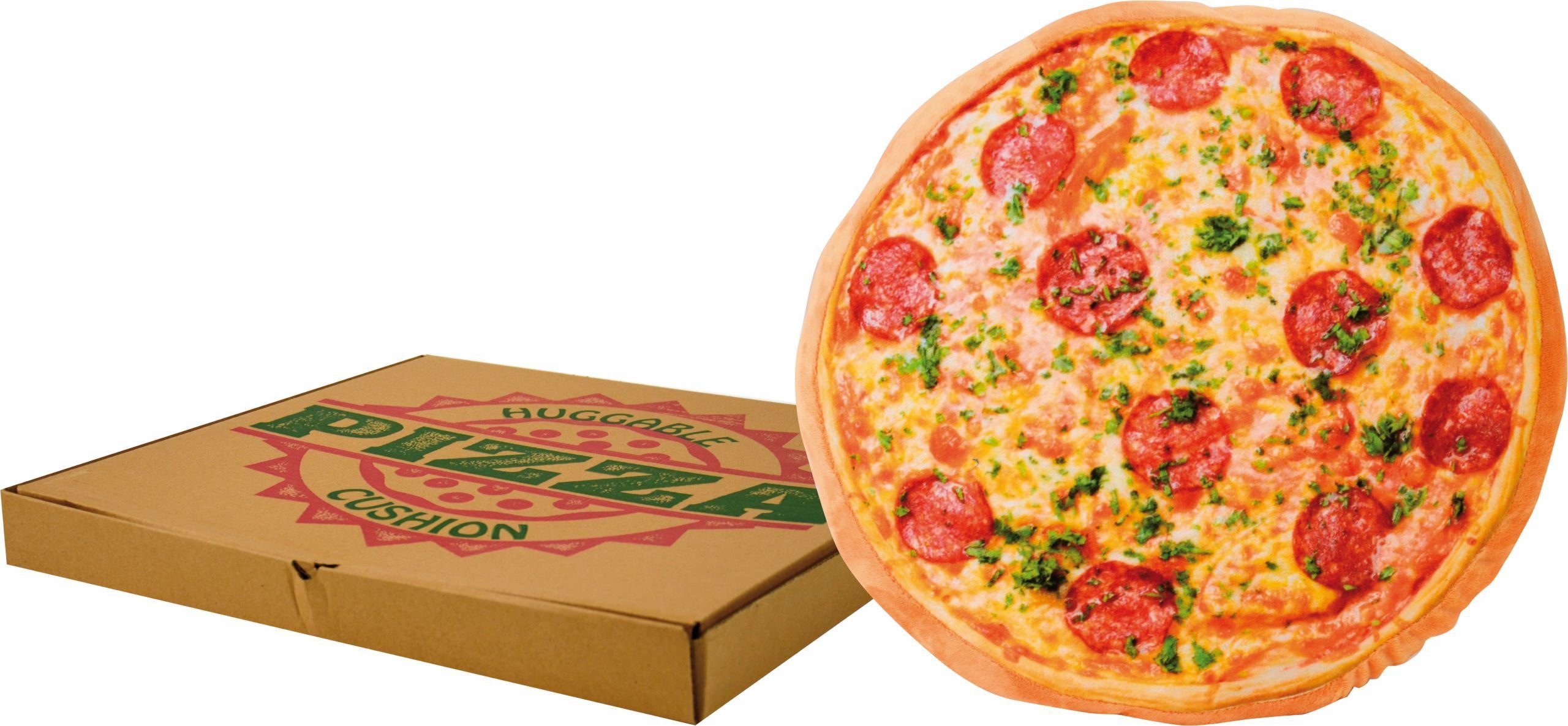 United Labels® Dekokissen Pizzakissen im Pizzakarton 40 cm, Dekokissen Sofakissen Zierkissen Pizza Kissen