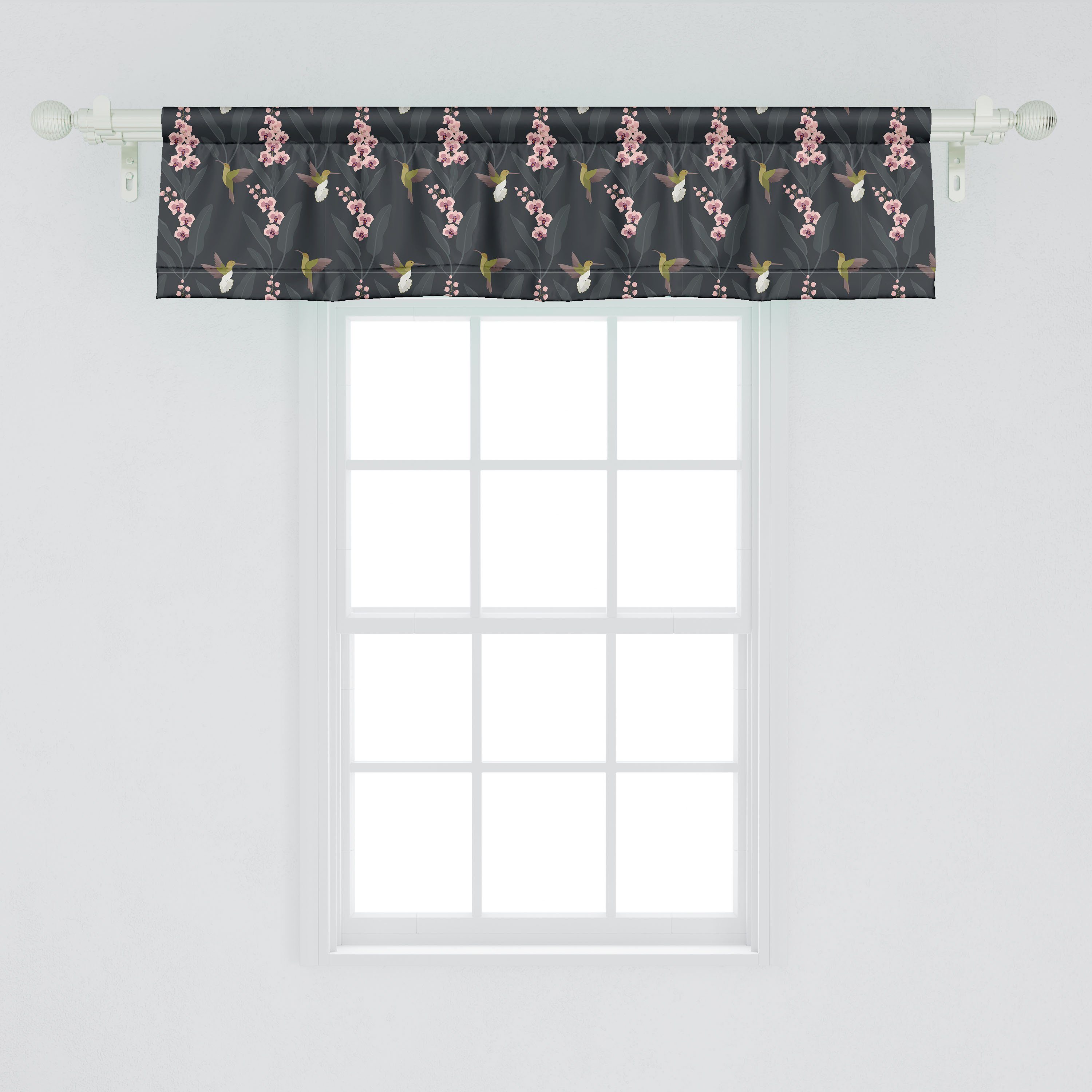 Schlafzimmer Microfaser, Stangentasche, Blossom Dekor Küche Vogel Hummingbird mit Volant Scheibengardine Motive für Vorhang Abakuhaus,