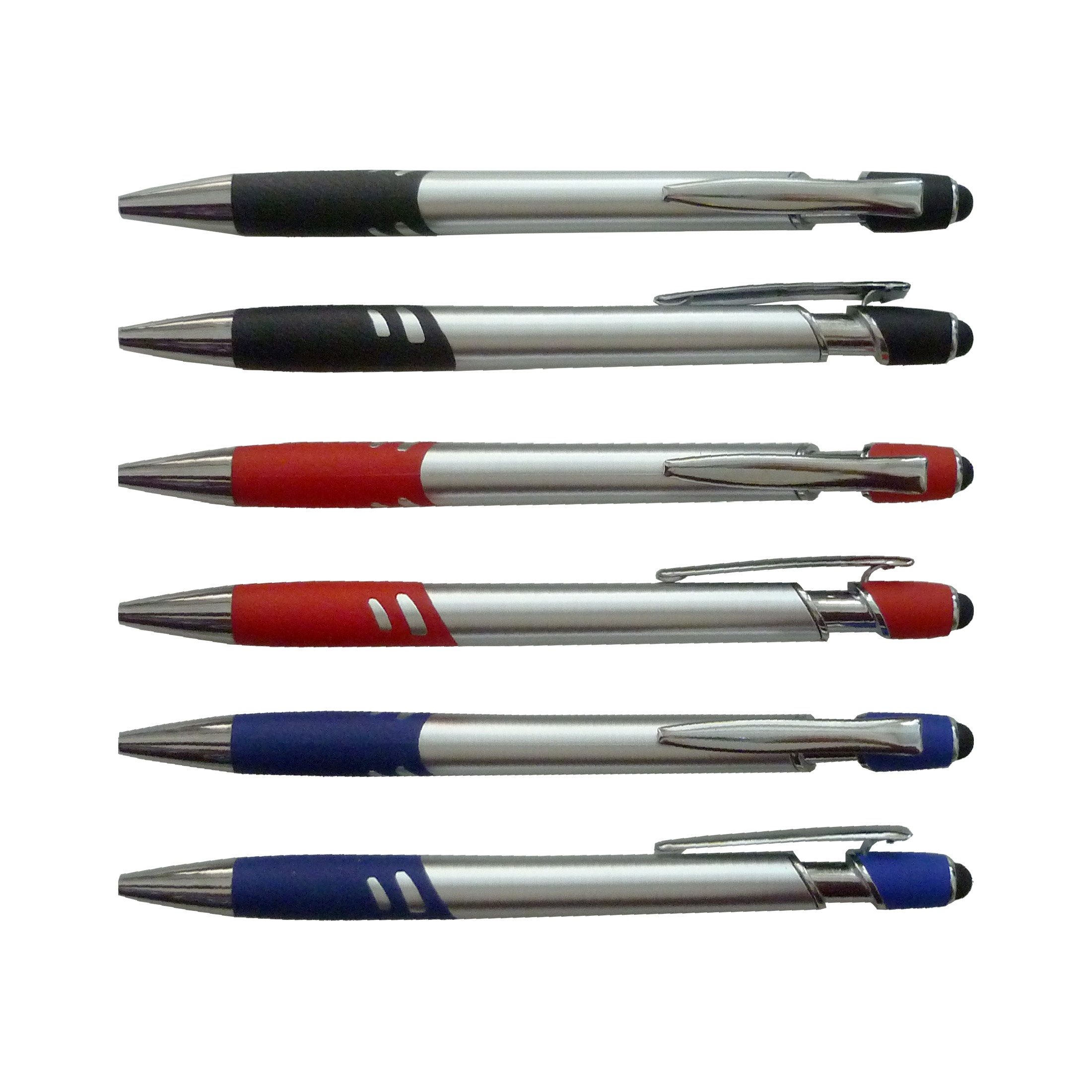 Best Offer Kugelschreiber 3x Touchpen Kugelschreiber / mit Griffgummimanschette / 3 Farben