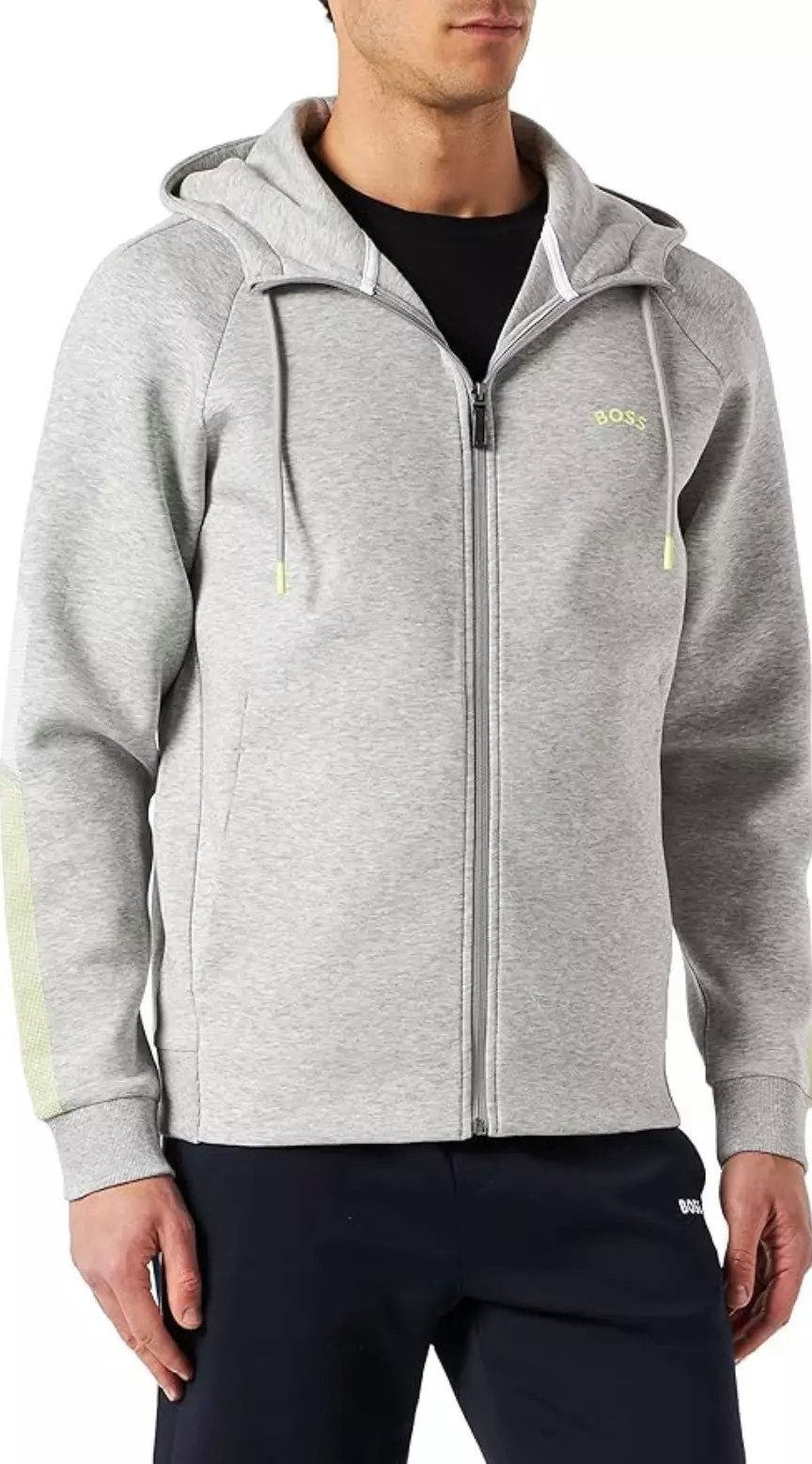 BOSS Kapuzensweatshirt Hooded Jacke Sweatjacke Verstellbare Kapuze mit Kordelzug, seitliche Eingrifftaschen