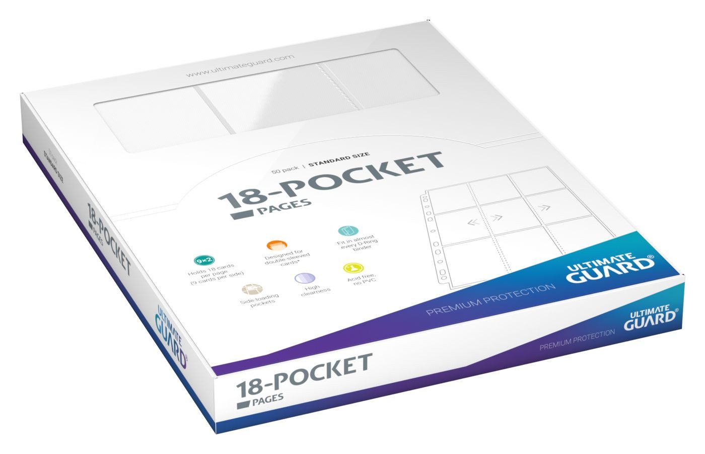 Sammelkarte Ultimate Guard 18-Pocket Pages Side-Loading (50 Stück)