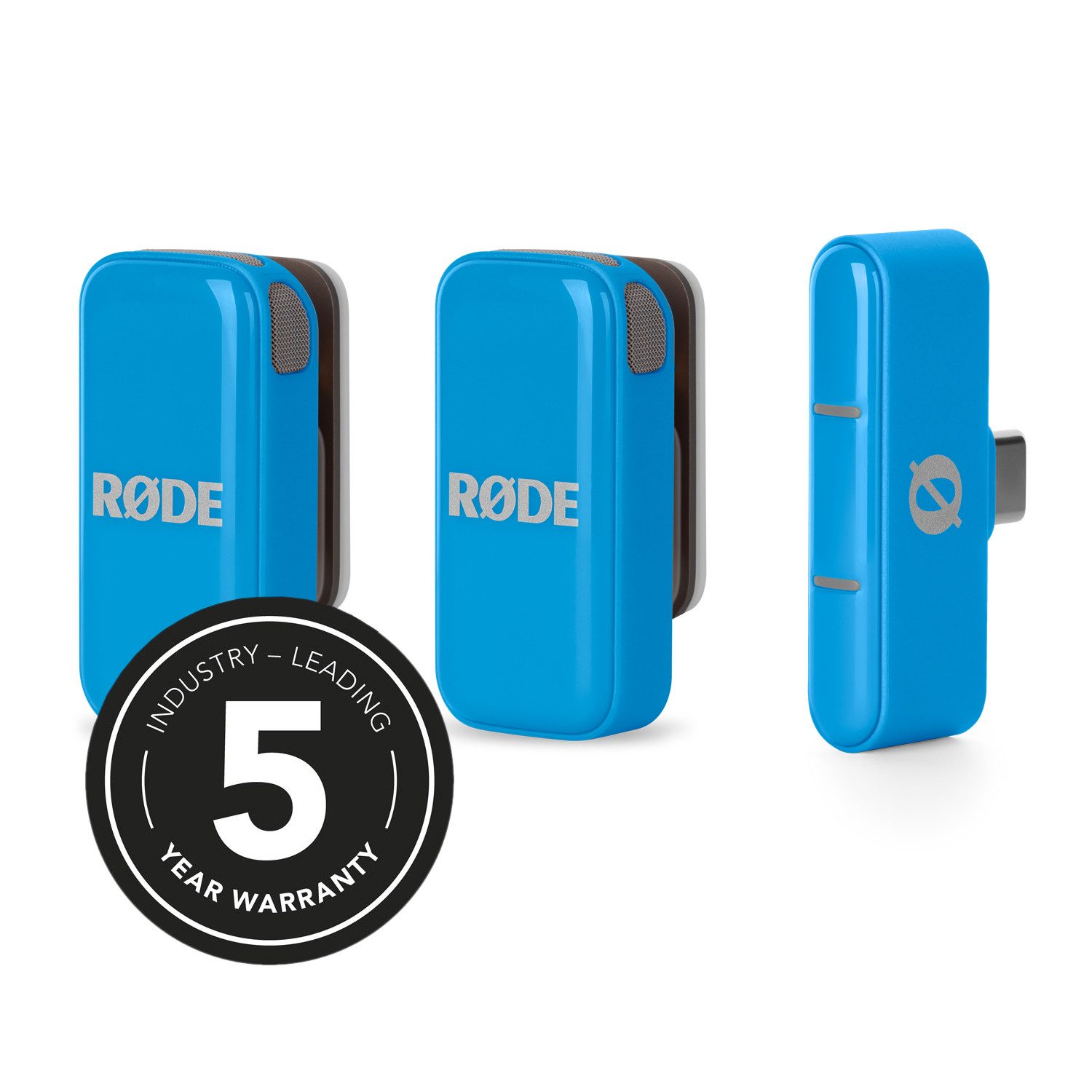 RØDE Rode Wireless Micro Drahtloses Mikrofon-System USB-C Blau mit Netzteil Digitales Aufnahmegerät (Vorteils-Set mit Netzteil)