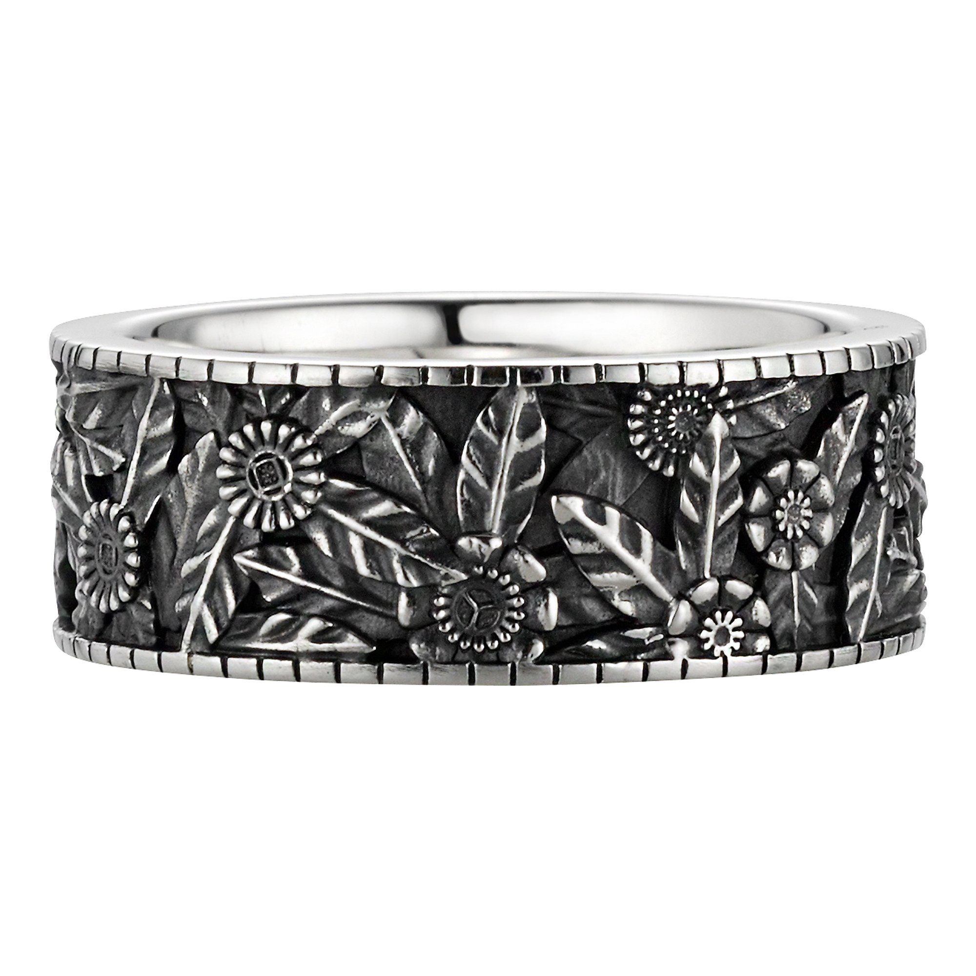 CAÏ Fingerring 925/- Sterling Silber oxidiert-poliert