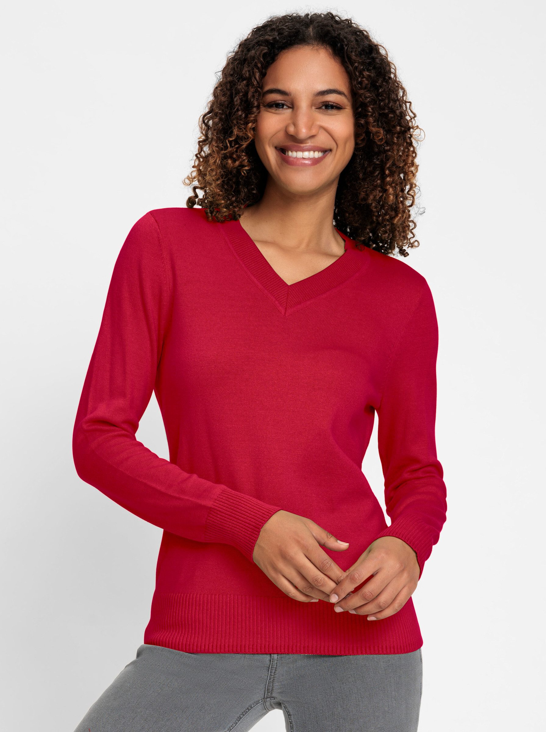 Witt Strickpullover V-Ausschnitt-Pullover günstig online kaufen