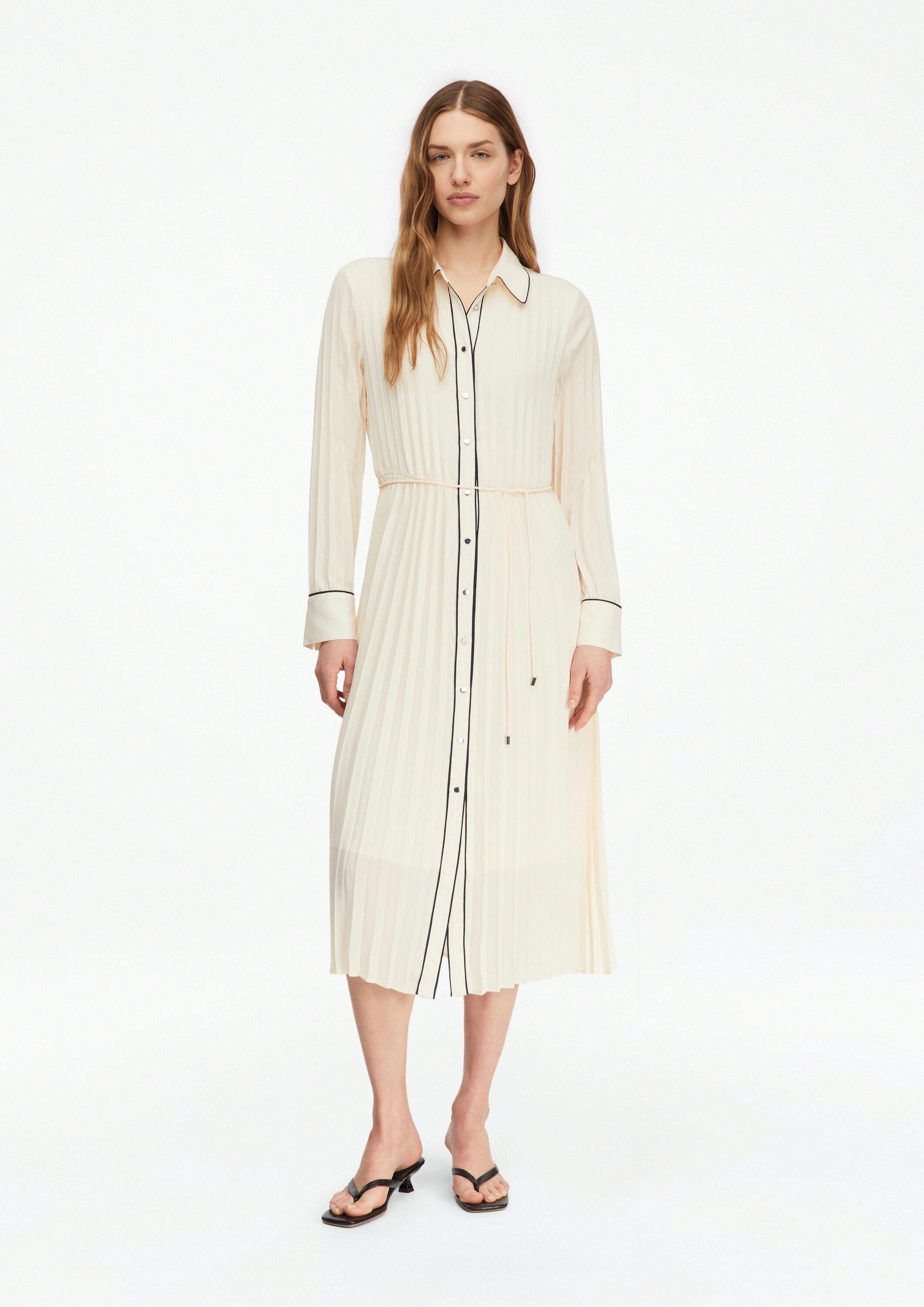 comma Midikleid Kleid Plissée-Kleid mit Kontrastdetails günstig online kaufen