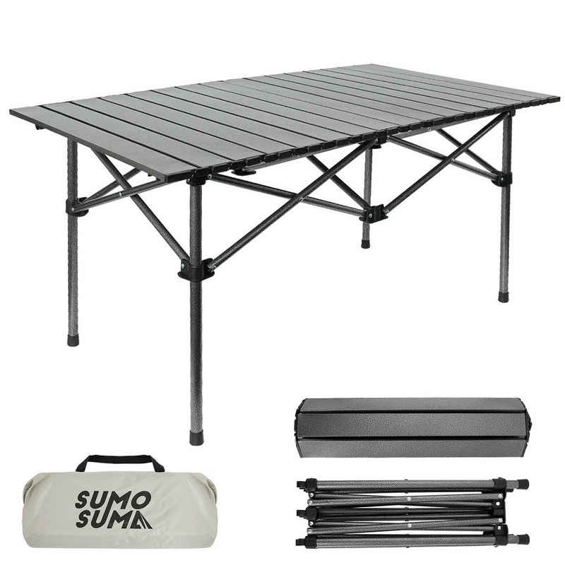Sumosuma Campingtisch Klapptisch Camping Falttisch Tragbar Aluminium, 95x55x50cm, für Camping Picknick Kochen Garten Wandern Reisen