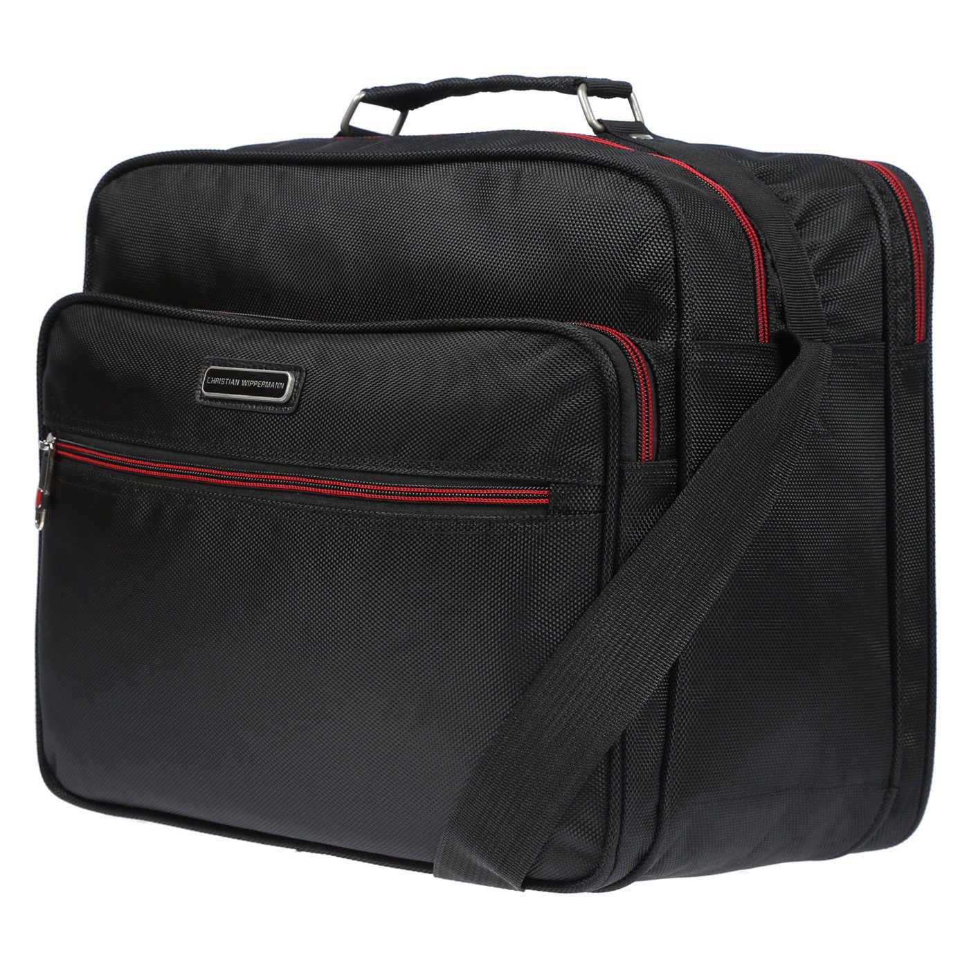 Christian Wippermann Businesstasche Herren Tasche Arbeitstasche Umhängetasche Bag Querformat, Flugumhänger Messenger Bag Boardcase