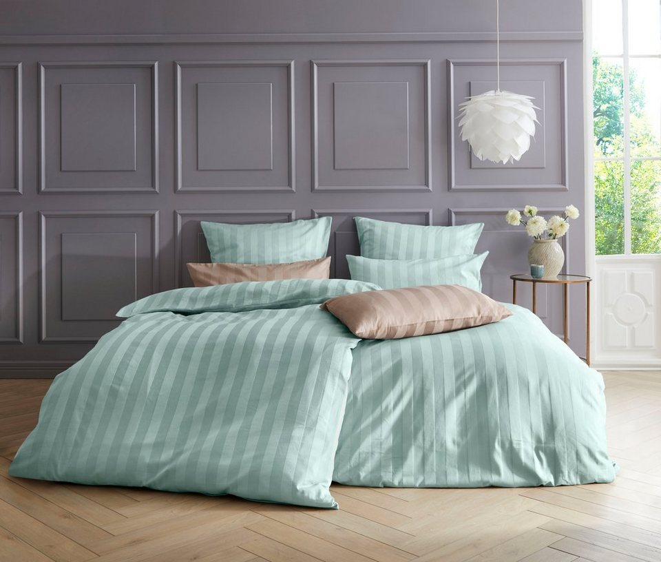 Bettwäsche Malia in Gr. 135x200 oder 155x220 cm, Leonique, Satin, 2 teilig,  zeitlose Bettwäsche aus Baumwolle, Bettwäsche in Satin-Qualität