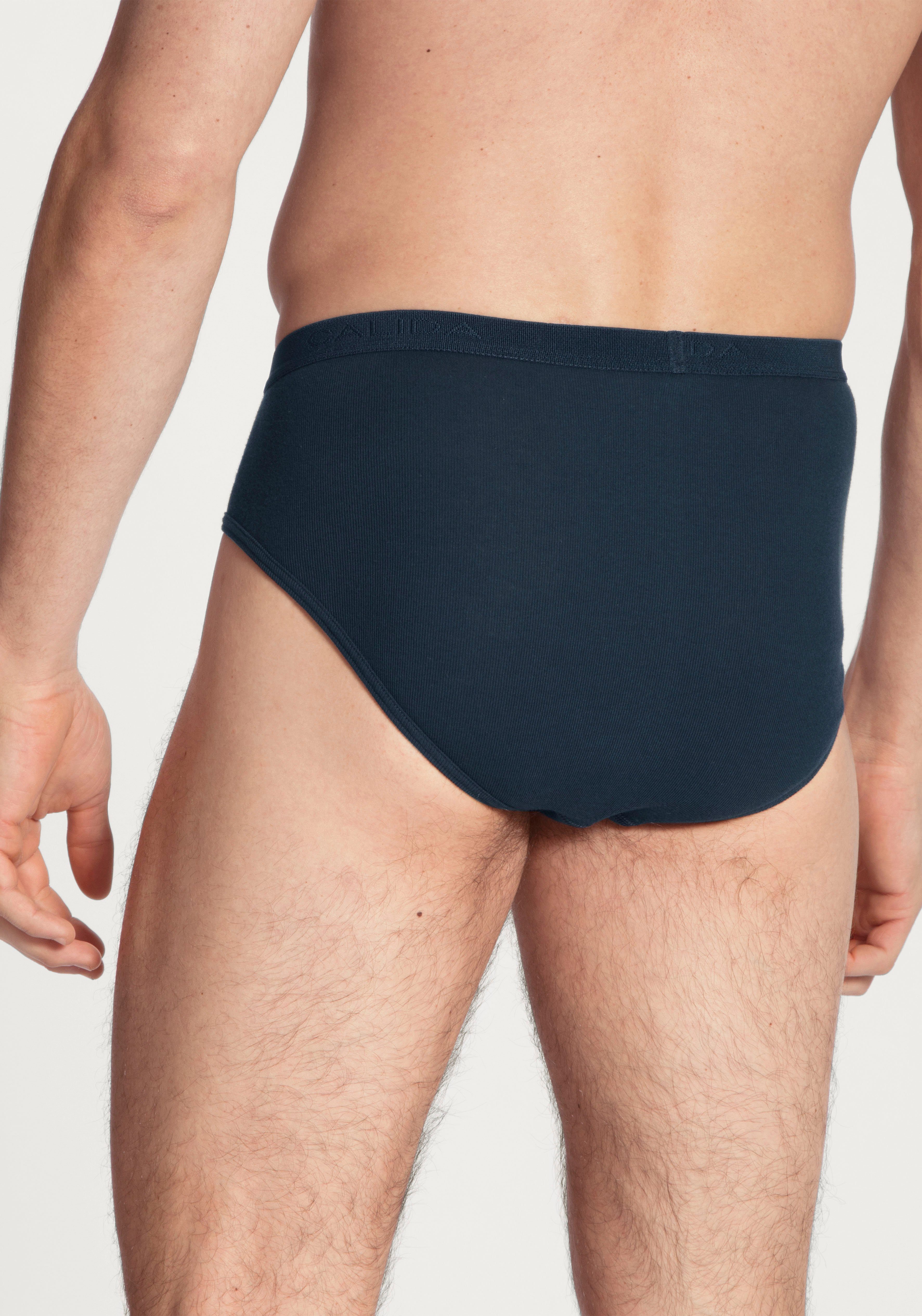 Cotton CALIDA Herren-Slip admiral Midislip 1:1 Feinripp aus