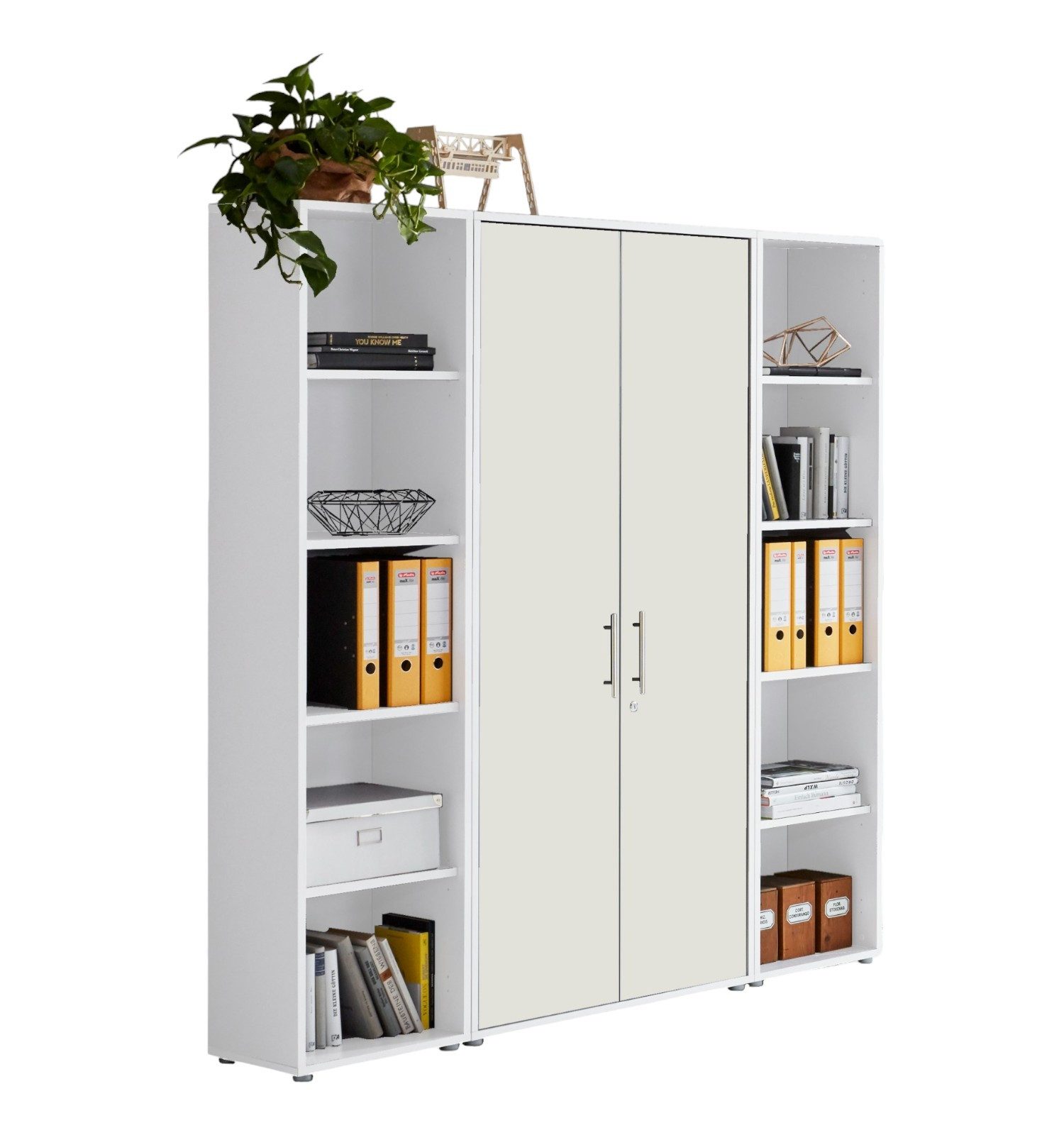 BMG Möbel Aktenschrank Office Edition 3 (Schrankwand Set, 3tlg) abschließbar, matt oder Hochglanz lackiert