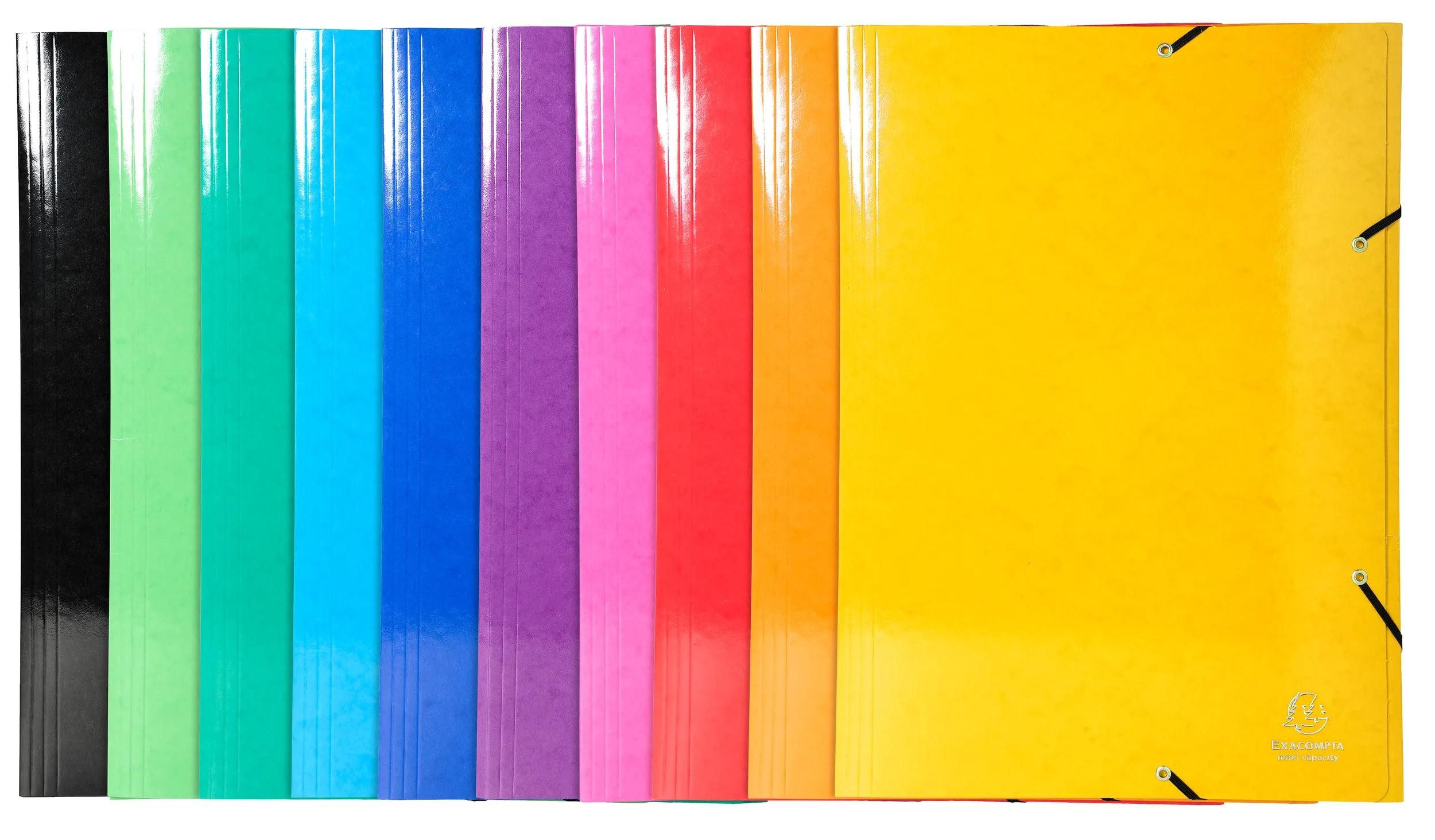 Organisationsmappe 10x Sammelmappe +3 Klappen Gummizug MAXI Karton für A3 sortiert 59829E