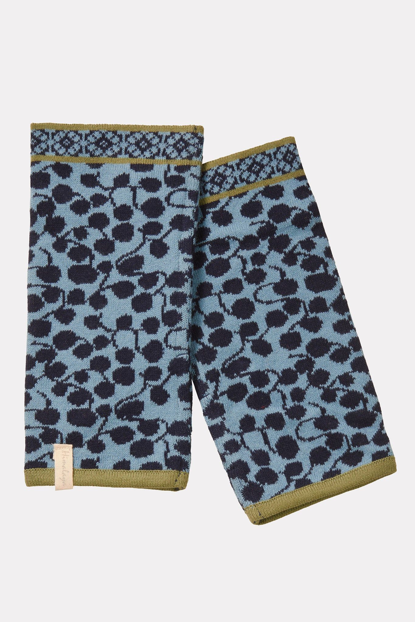 Himalaya Clothing Armstulpen Fingerlose Handschuhe Damen mit Tropfenmuster - Wärmende Handstulpen Hochwertige Pulswärmer aus Bio-Baumwolle