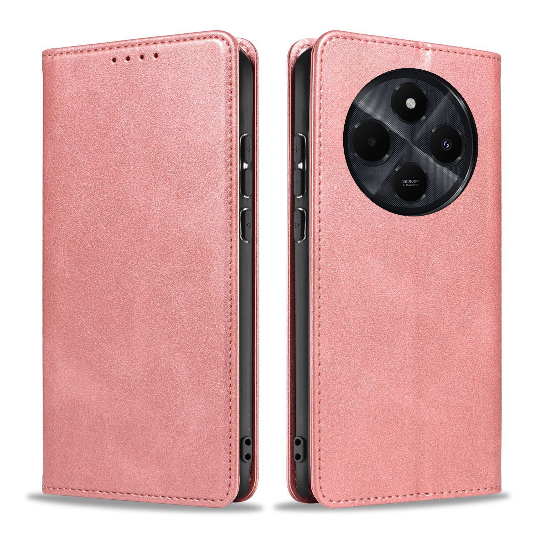Tec-Expert Handyhülle Tasche Hülle für Xiaomi Redmi 14C 6.88 Zoll, 6.88, Cover Klapphülle Case mit Kartenfach mit Displayglas