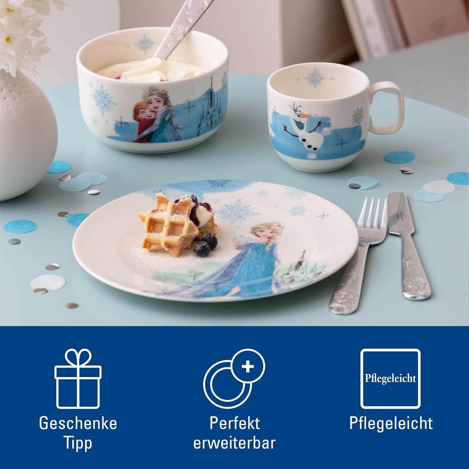 Villeroy & Boch Kindergeschirr-Set Disney Frozen Kindergeschirr-Set 3er Set (3-tlg), 1 Personen, Porzellan