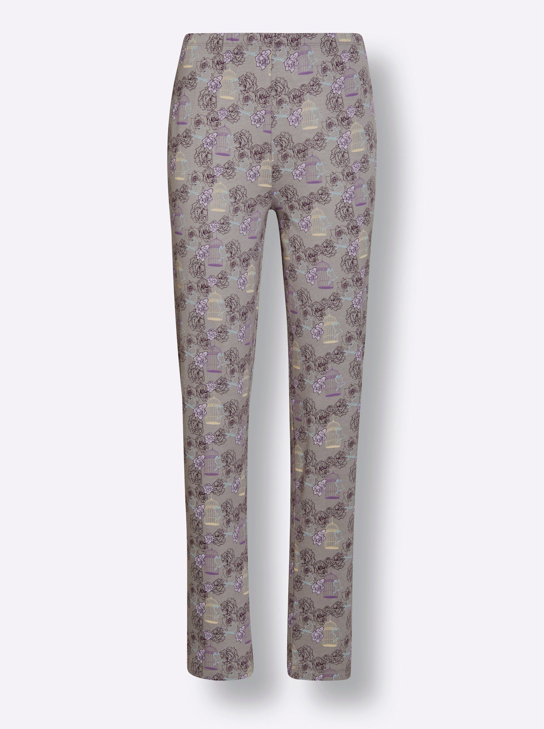 WEIDEN lila-steingrau-bedruckt Schlafanzug WITT