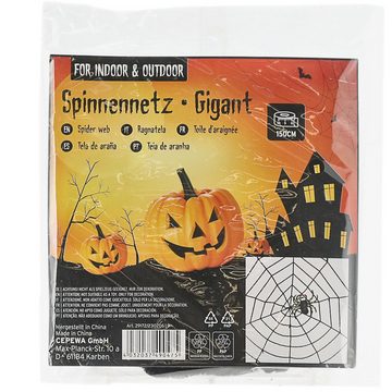 CEPEWA Dekofigur Halloween Spinnennetz 150x150x2cm Nylon-Netz Spinne Party (1 St)