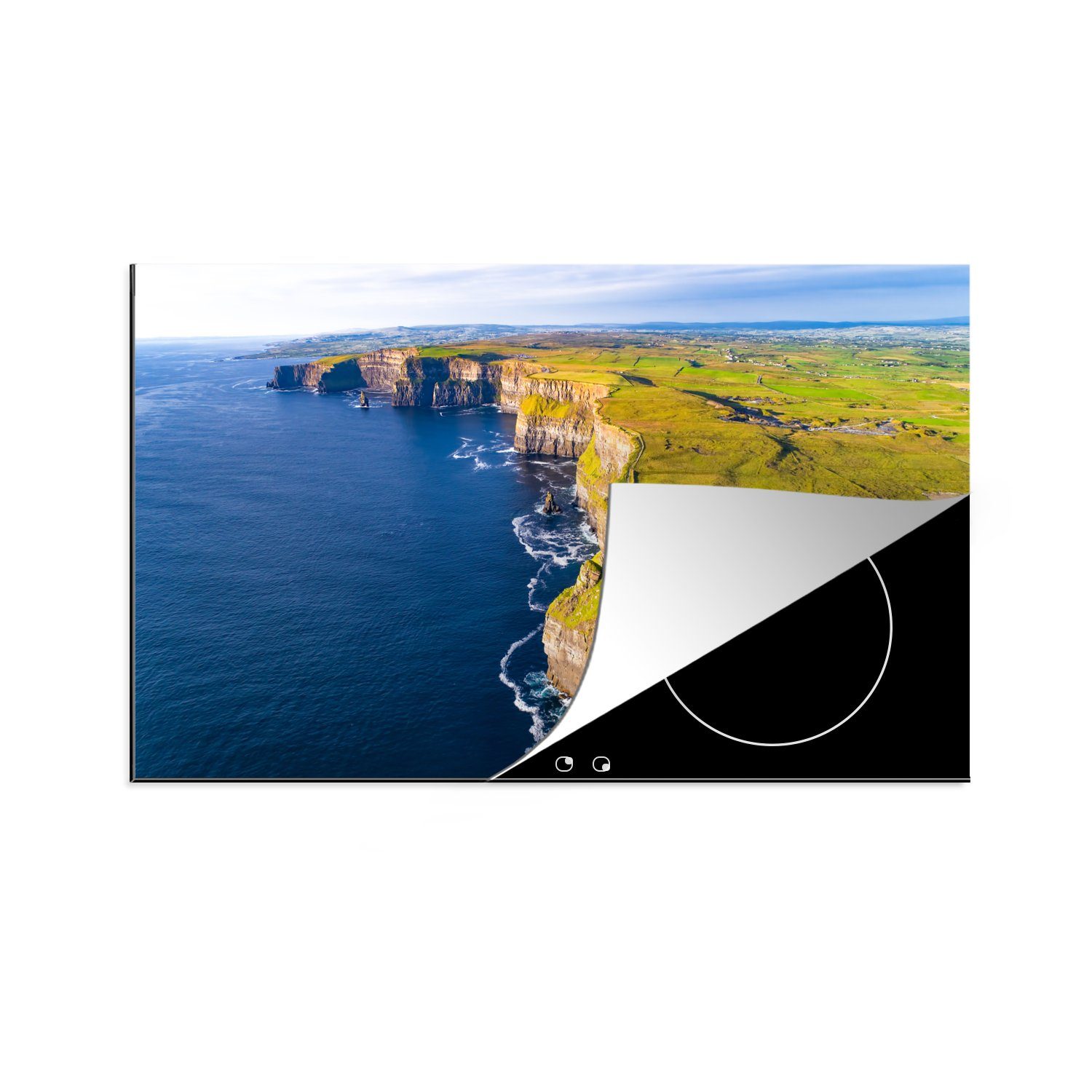 MuchoWow Herdblende-/Abdeckplatte Die Cliffs of Moher an der Westküste Irlands, Vinyl, (1 tlg), 83x51 cm, Ceranfeldabdeckung, Arbeitsplatte für küche
