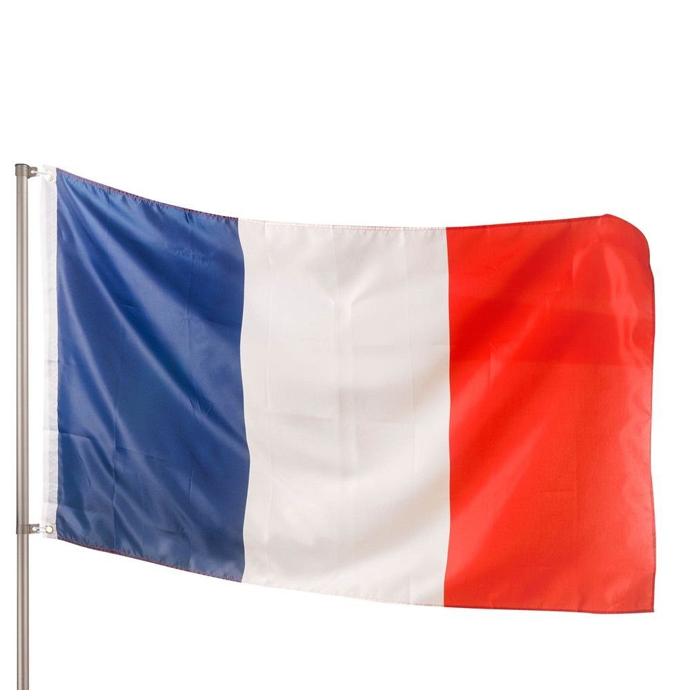 Premium Frankreich Recycelte Französische cm 2 Flagge PHENO Flagge Fahnenmast), Ösen für x 90 Messing Fahne 150 FLAGS Inkl. (Hissflagge