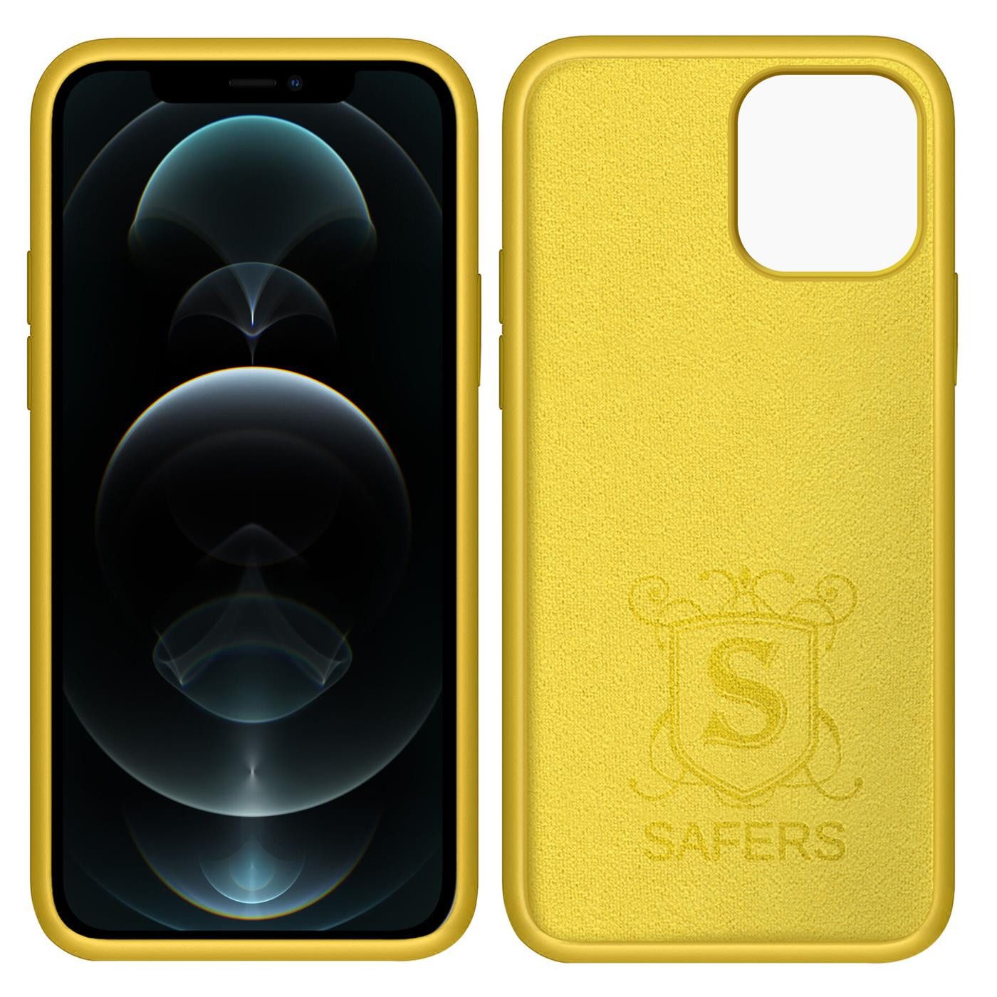 CoolGadget Handyhülle Silikon Case für das iPhone 12 Pro Max Slim TPU Cover 6,7 Zoll, Weiche Schutz Hülle mit Innen Fleece aus Stoff Handy Tasche