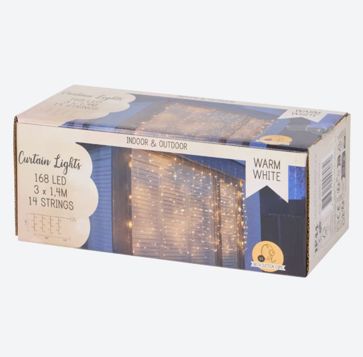 Spectrum LED-Lichtervorhang Lichtvorhang 168 LED 14 Stränge warmweiss