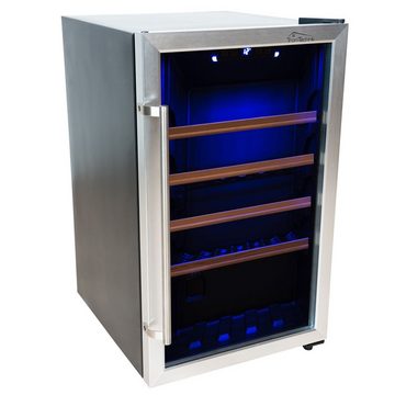 TroniTechnik Weinkühlschrank Trondhein mit 126 Liter Fassungsvolumen für 63 Flaschen,Temperatur von 5°C bis 18°C, mit blauem LED,Tür beidseitig montierbar