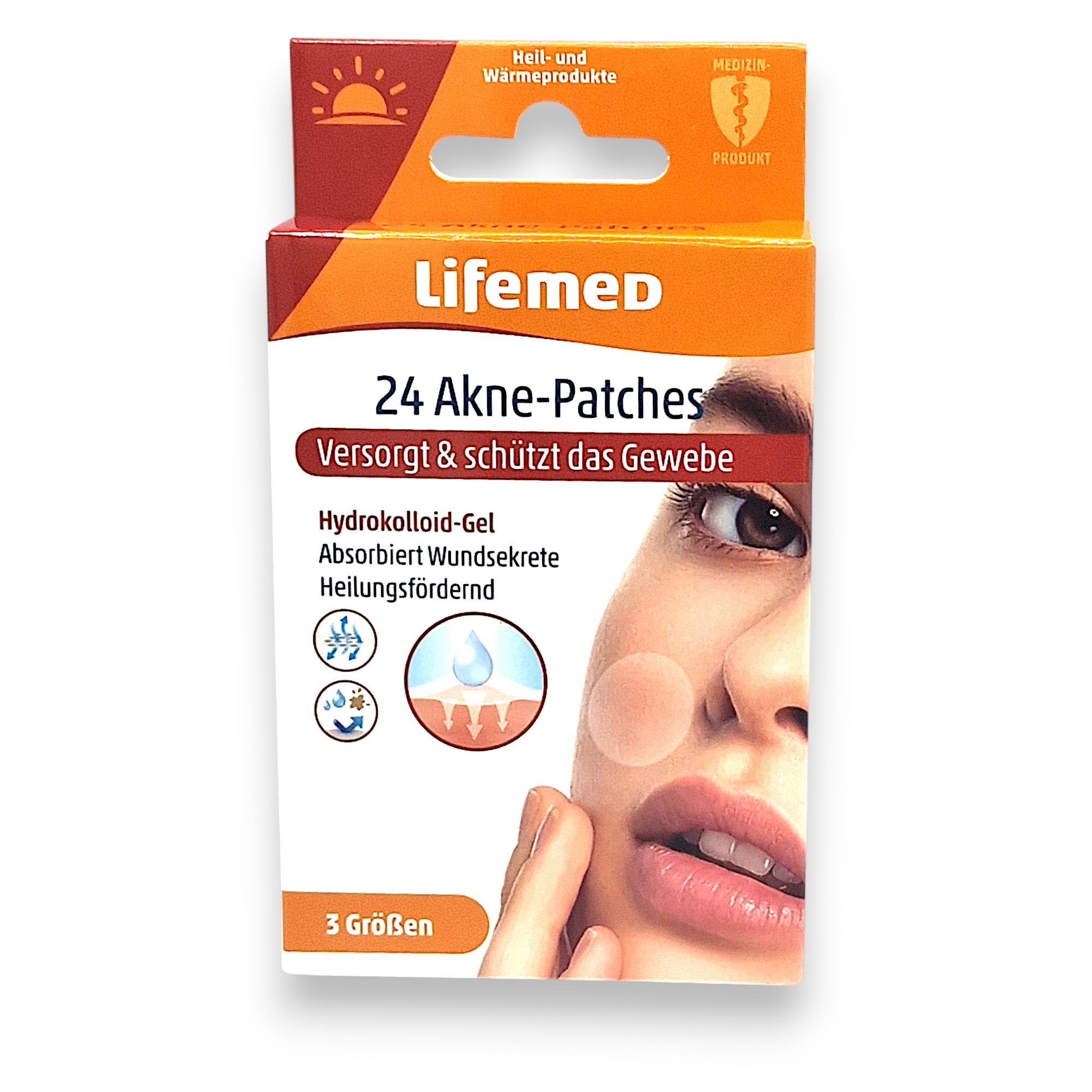 LifeMed Anti-Pickel-Pflaster 3x Lifemed Akne 24 Patches trasparent 3 Größen