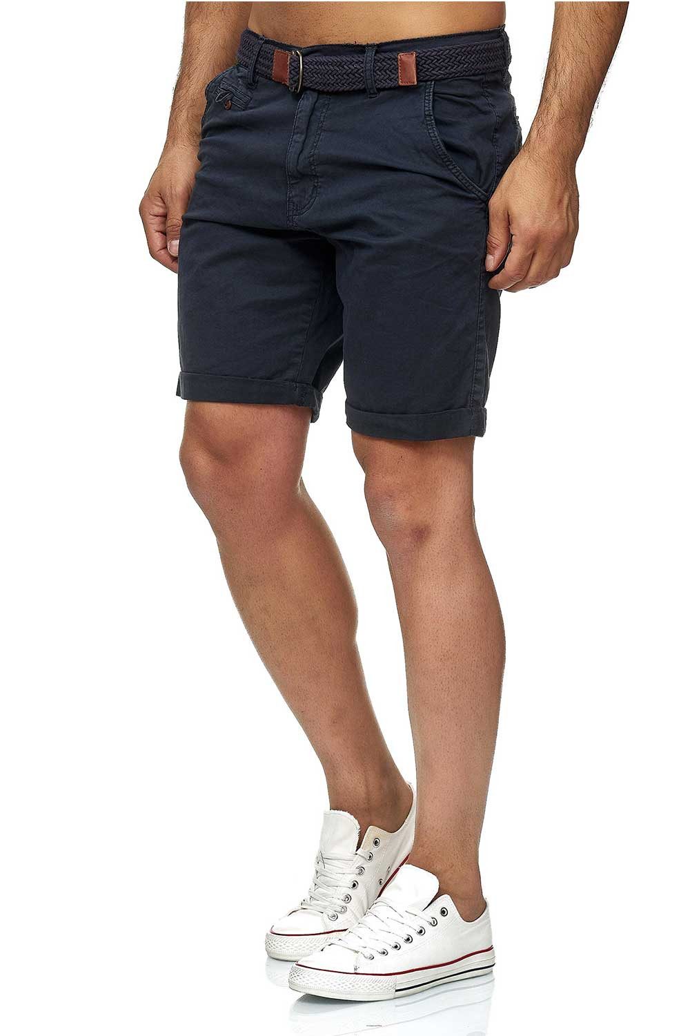 Indicode Shorts Herren kurze Hose mit Gürtel - Conor - Aus Baumwolle - Regu günstig online kaufen
