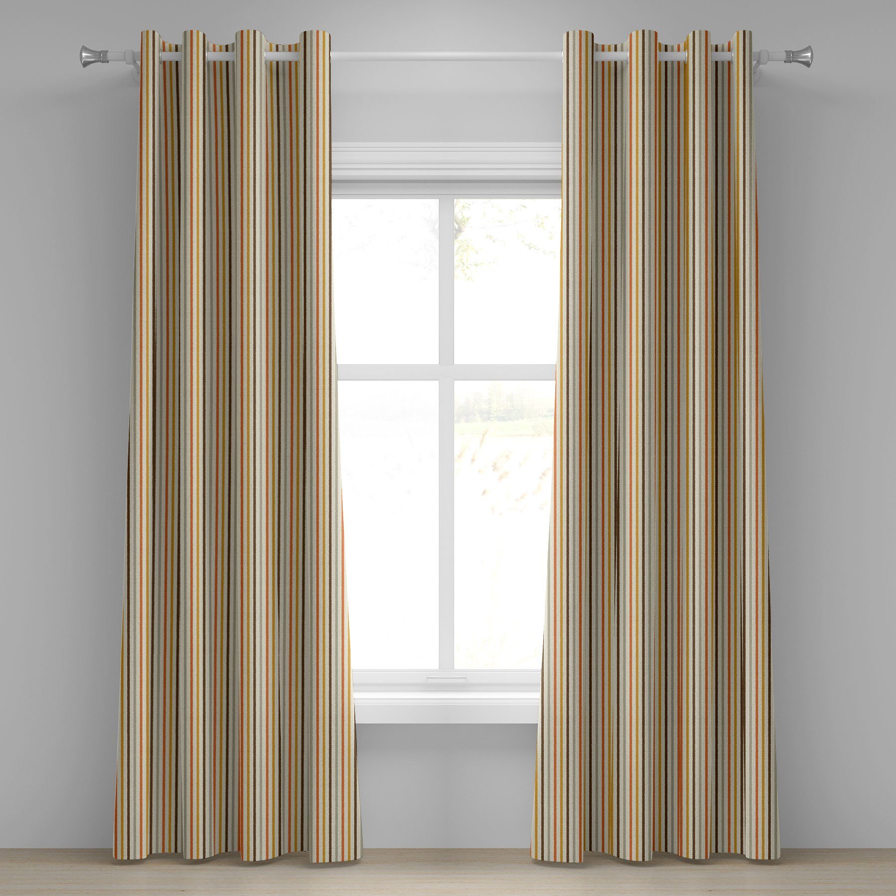 Gardine Dekorative 2-Panel-Fenstervorhänge für Schlafzimmer Wohnzimmer, Abakuhaus, Retro Bunte Fashion Stripes