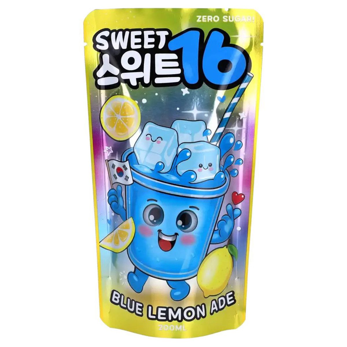 Sweet16 Softgetränk, Sweet16 Blue Lemon Ade Blaue Zitronenlimonade zuckerfrei 200ml